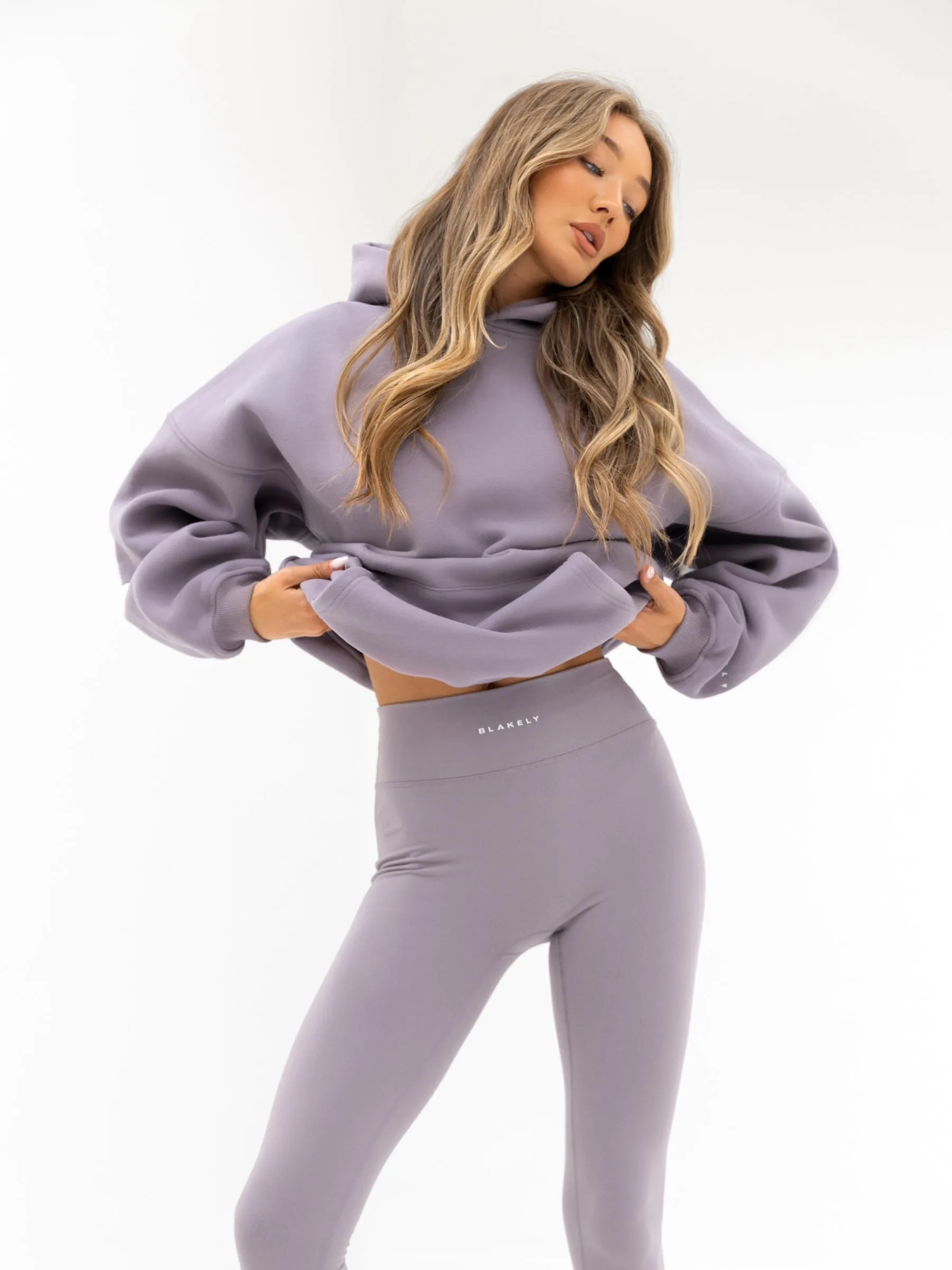 Four Way Stretch Material Isabel Oversized Hoodie - Soft Purple