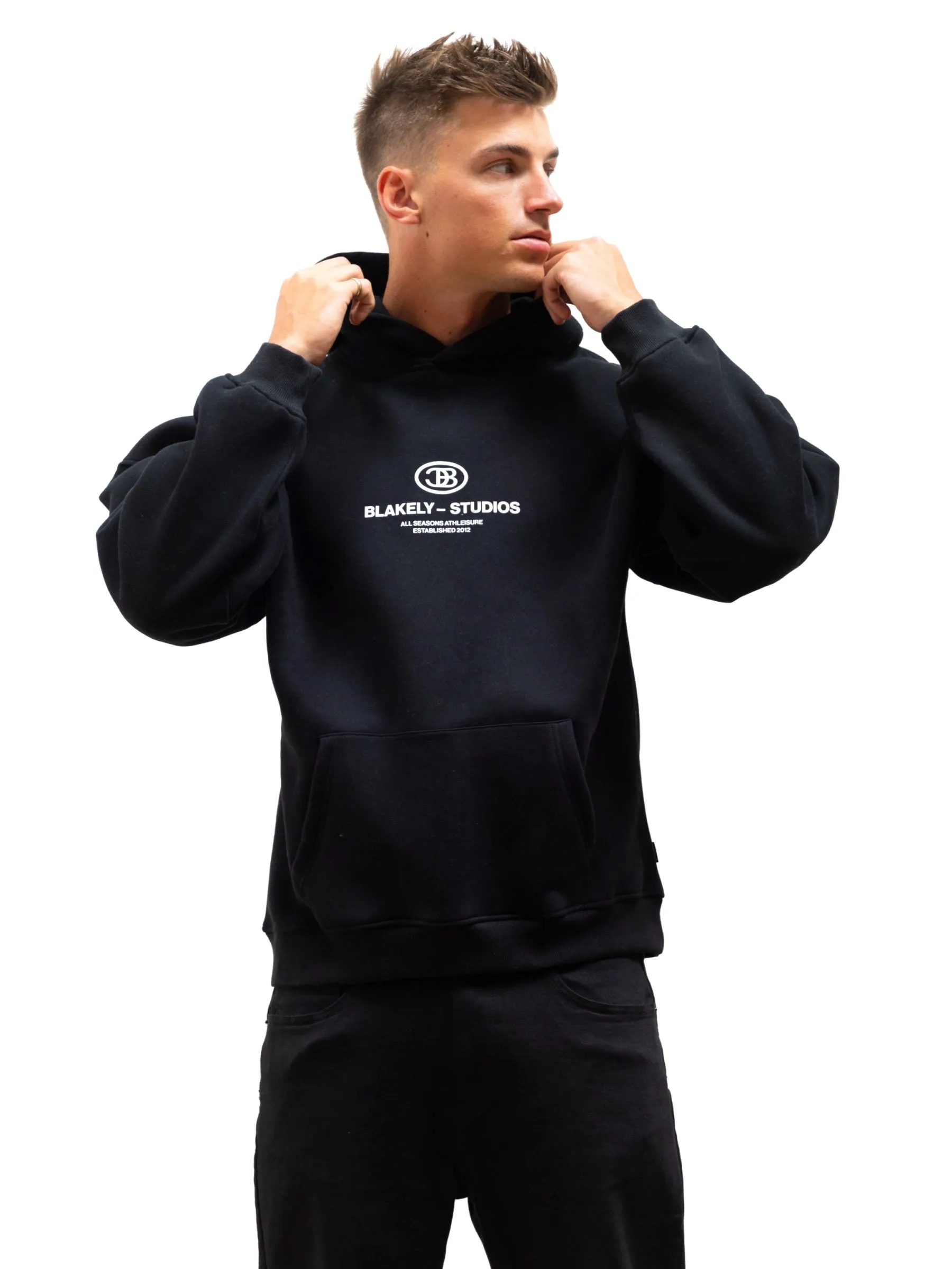 Mercer Relaxed Hoodie - Black Coffee Date