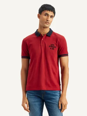 Men's Brand Logo Slim Fit Polo T-Shirt Smooth Flatlock Seams