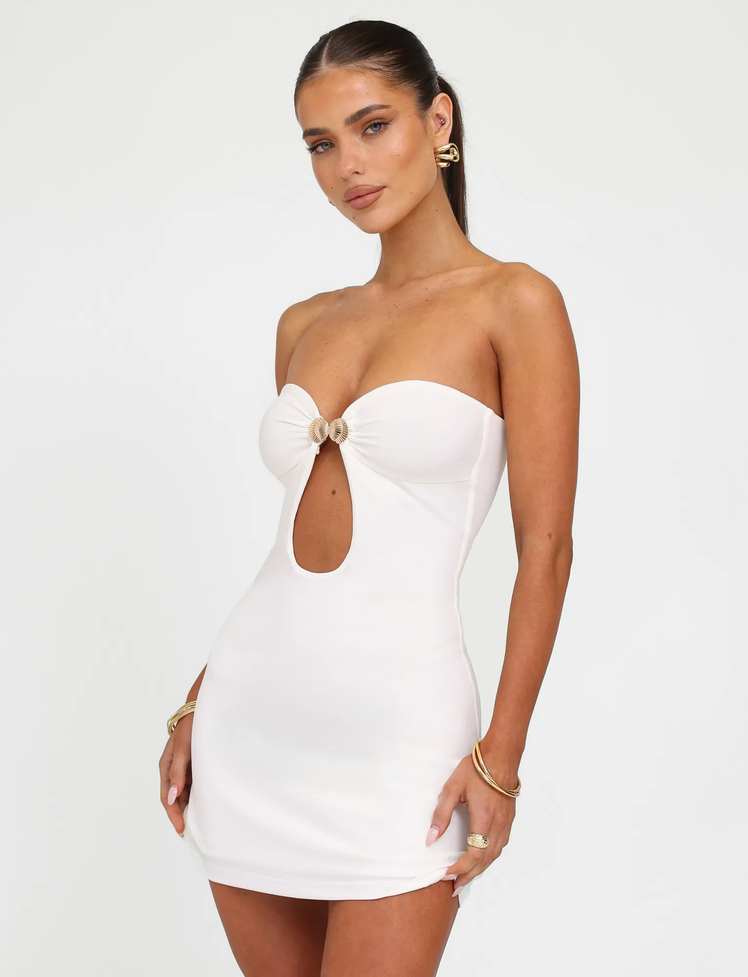 Casual Chic CECILY MINI DRESS - WHITE