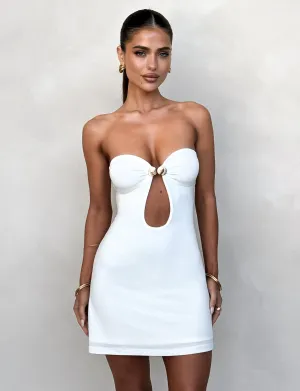 Smart Casual CECILY MINI DRESS - WHITE