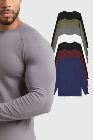 Versatile Look crew neck Athletic Fit Long Sleeve Everywear 7-Pack