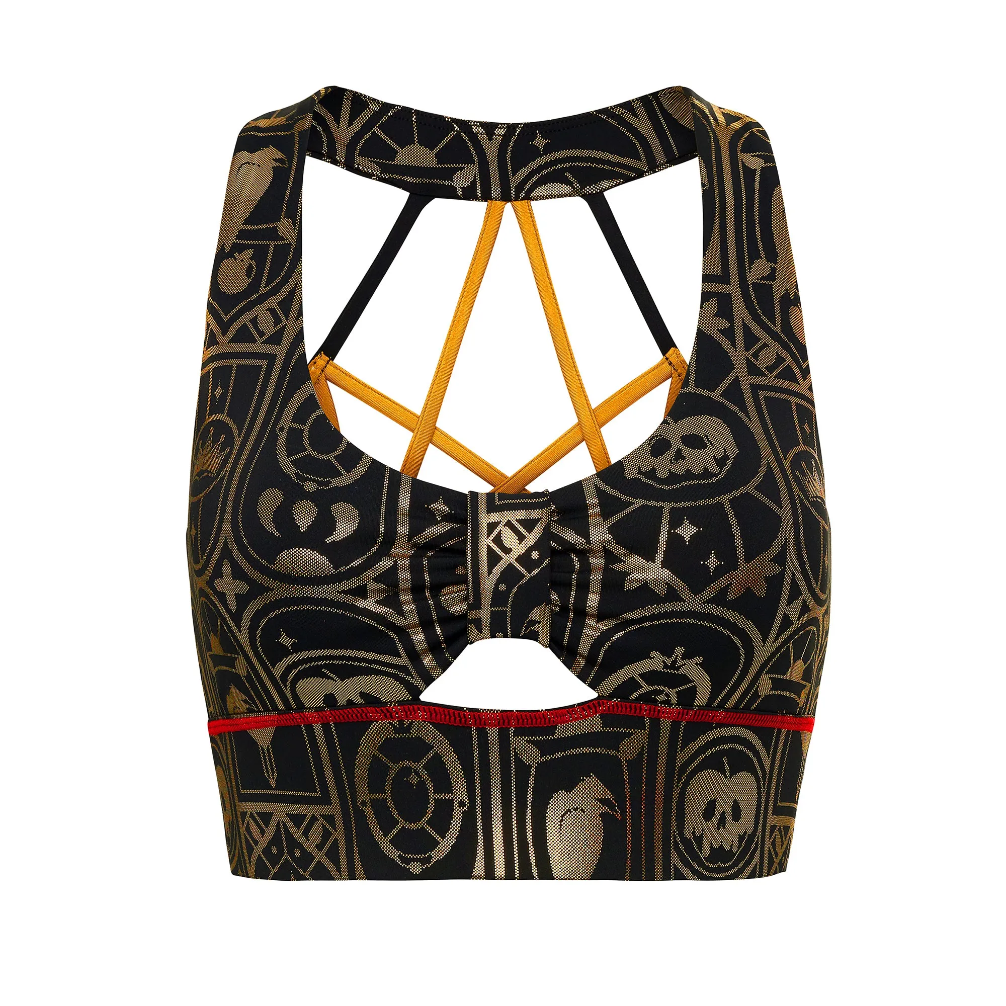 Poisoned Heart Villain Sports Bra Hemmed edges seams