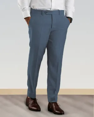 Dugdale Blueish Grey Wool Flannel Dress Pant Double Stitched Multipurpose Design