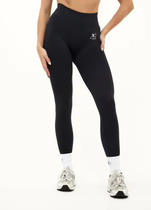 Highwaist sportleggings Ink Black Versatile Look Fade Resistant Airport Travel