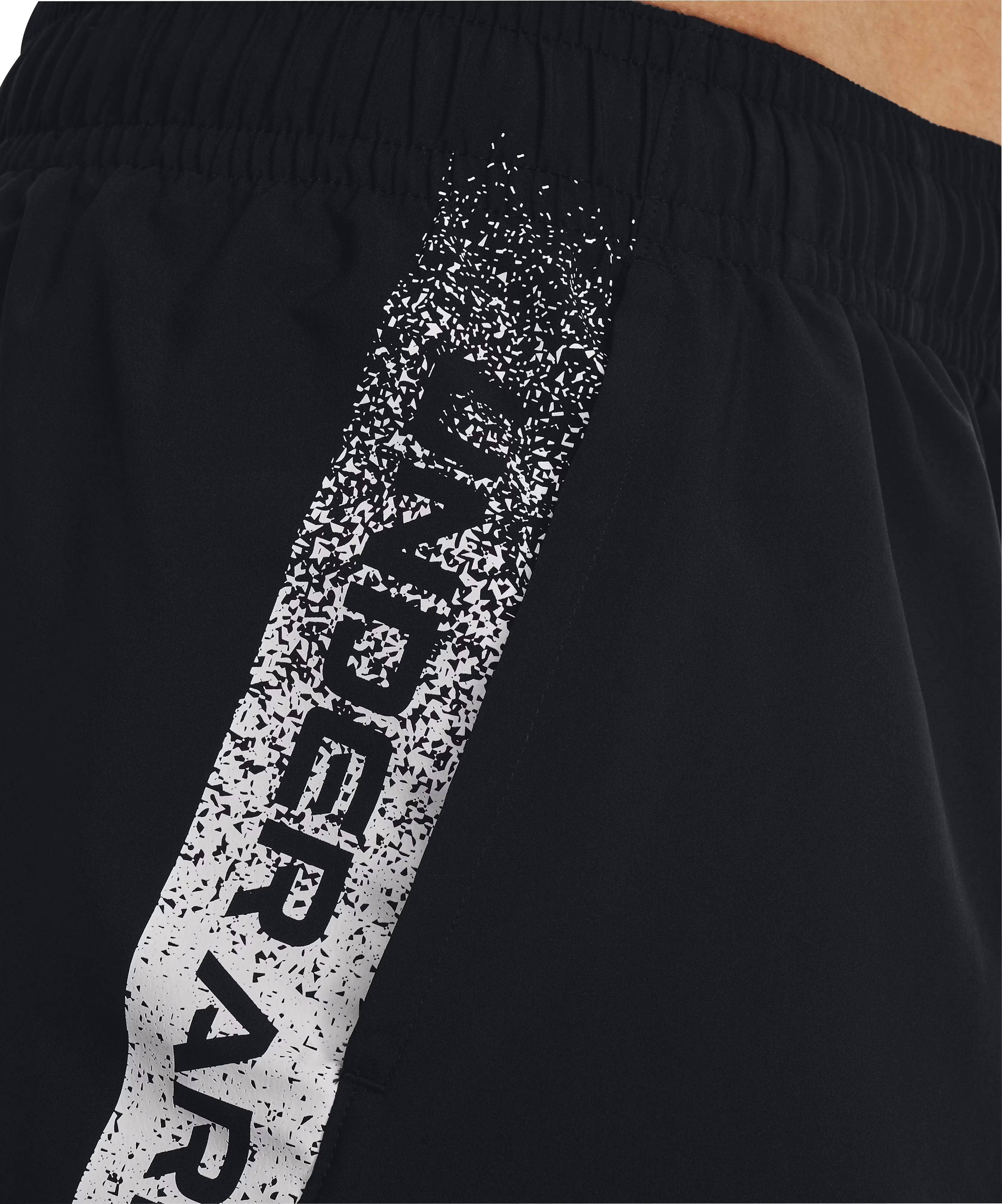 Tight Fit Everyday Basic Under Armour Woven Graphic Mens Running Shorts - Black