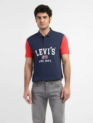 Men's Brand Logo Polo T-shirt Compact Knit Structure Breathable mesh