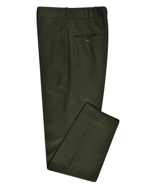 Dark Army Green Cotton Dress Pant Soft Fabric Performance Fit