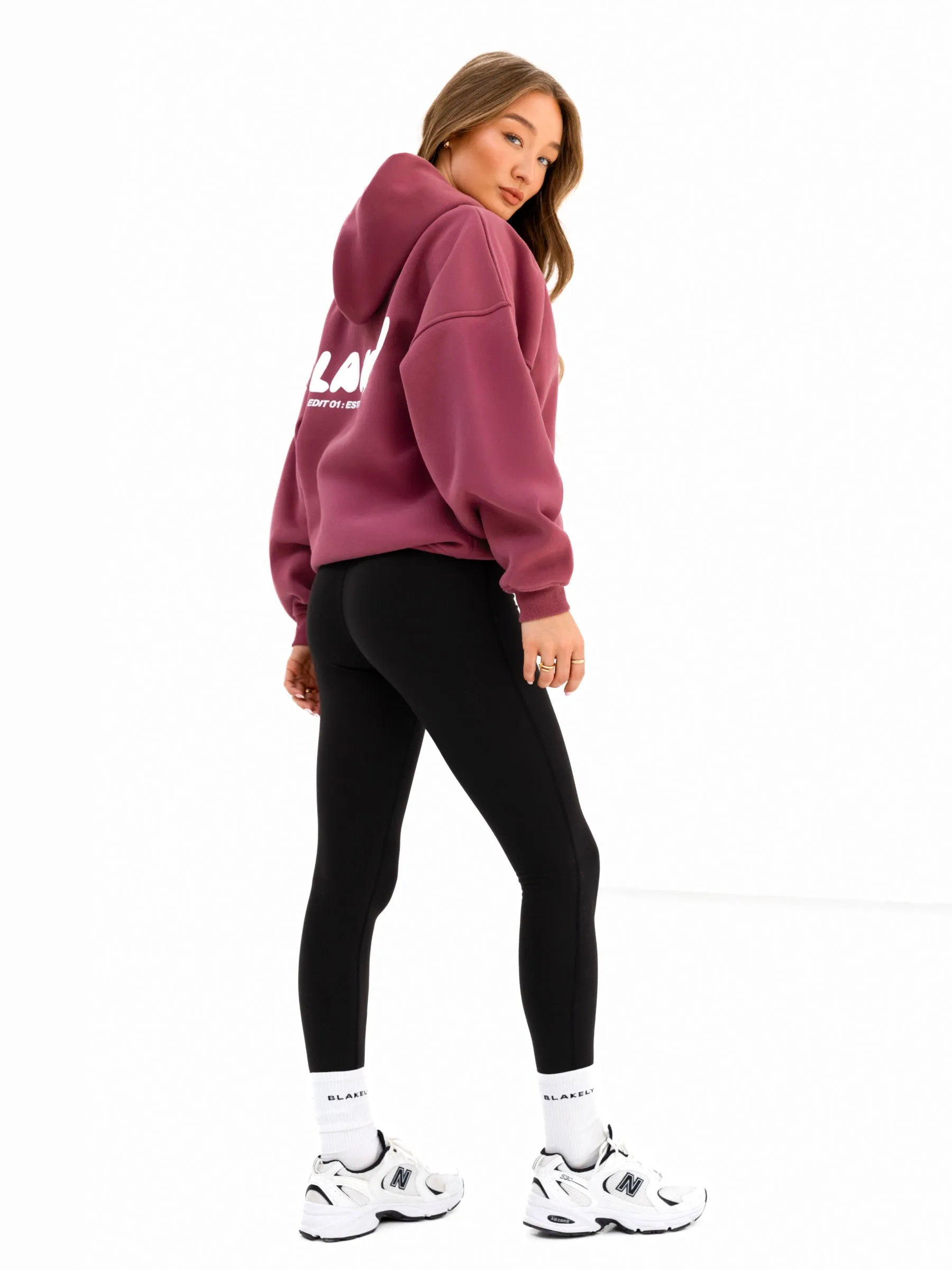 Cloud Print Oversized Hoodie - Dark Pink Effortless Comfort