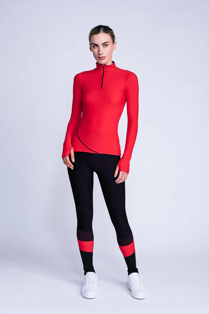 Non Irritating Seams Desire Non-Slip Leggings in Red