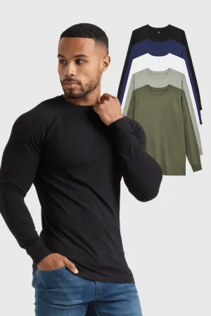Stain Resistant Elegant and Relaxed Athletic Fit Long Sleeve Veteran 5-Pack