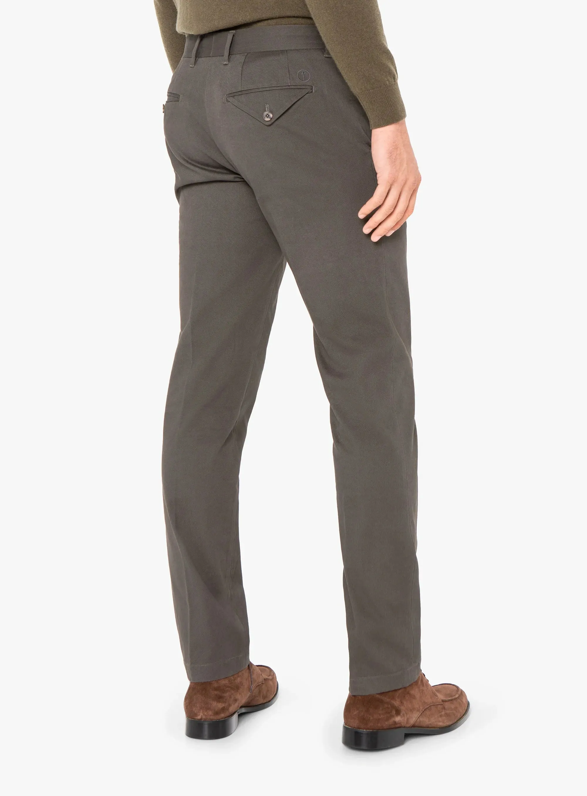 Anti Pilling High Density Weave Carmine Khaki Green Chino Pants