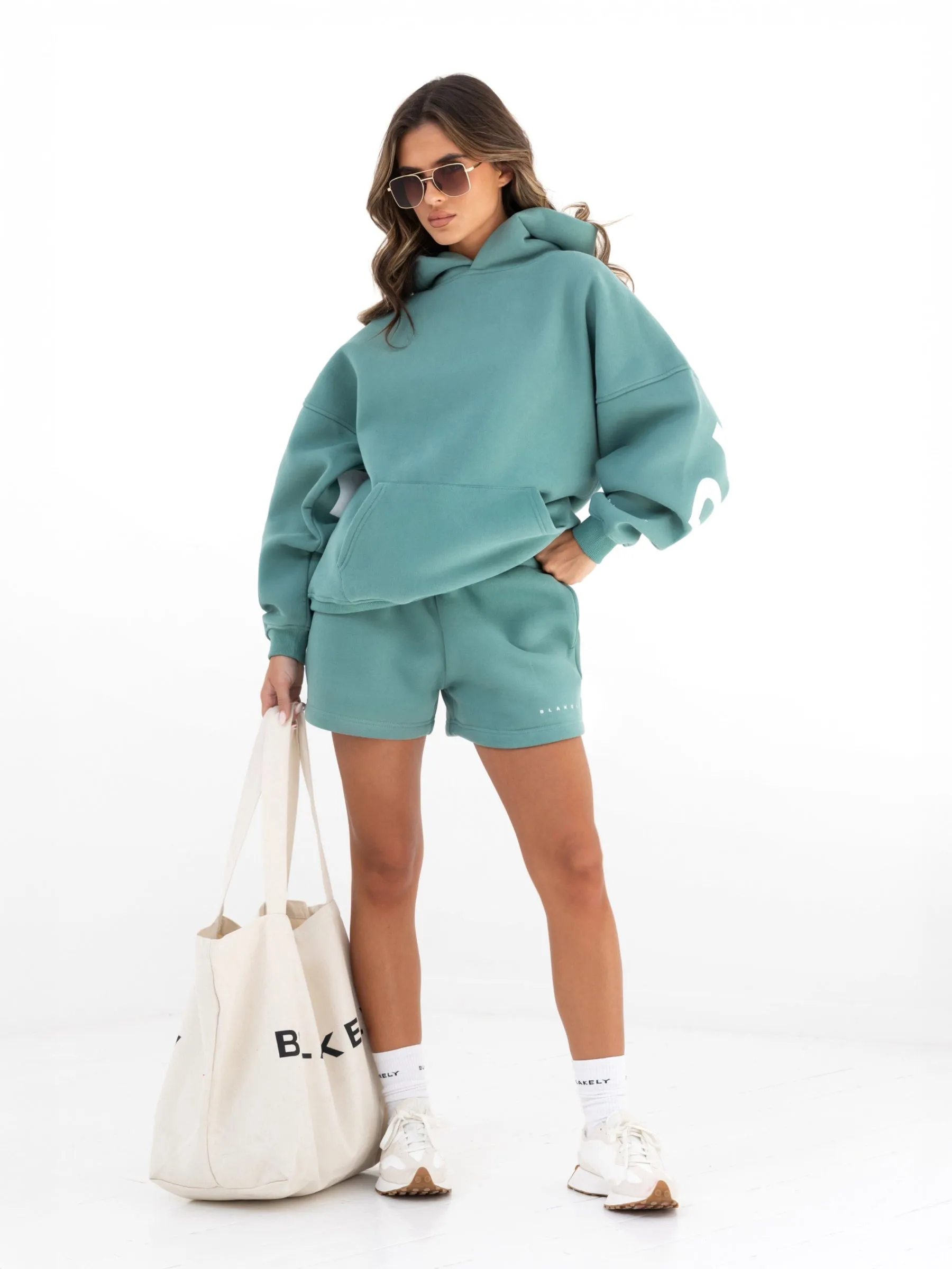 Isabel Oversized Hoodie - Deep Sage microfiber