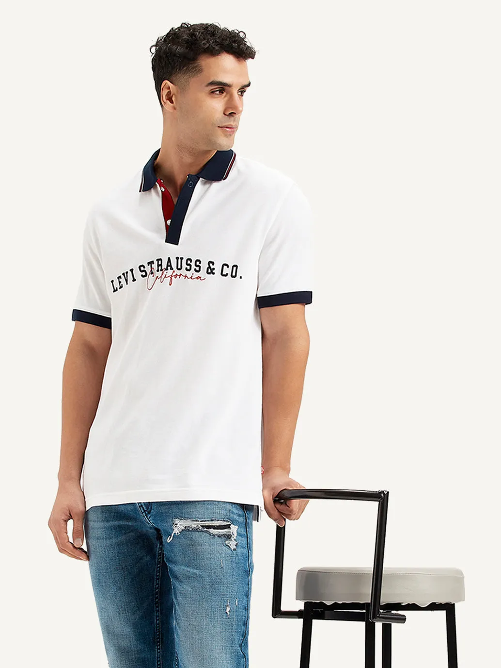 Street Style Men's Embroidered Slim Fit Polo T-Shirt