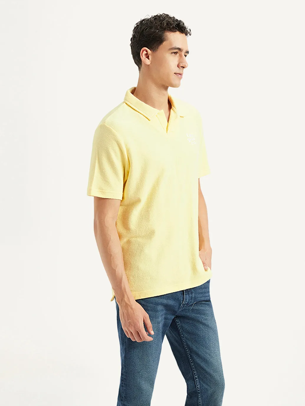Quick-Dry Tech Dimensional Stability Weave Men's Polo Collar Polo T-shirt