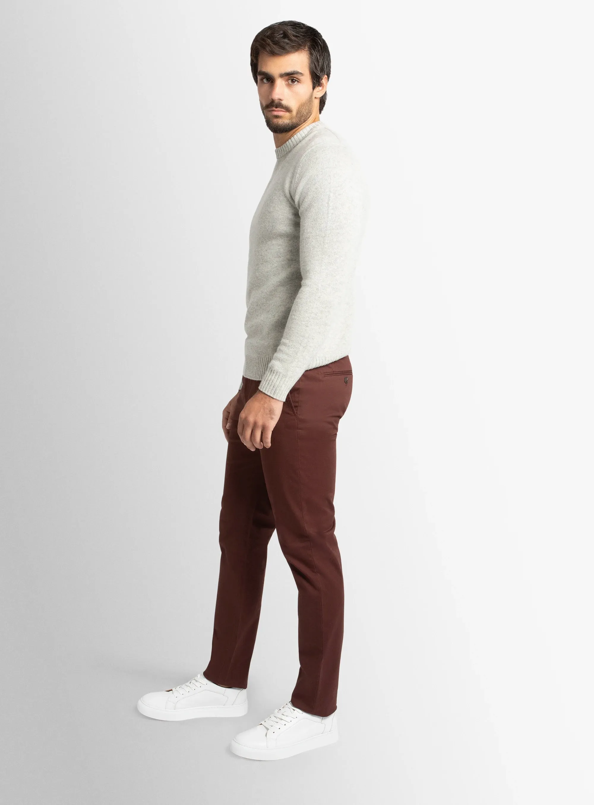 Carmine Ruby Red Chino Lightweight Fabric Simple Utility