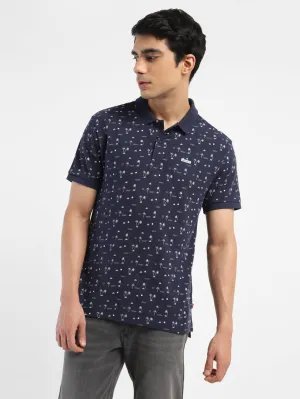 Men's All Over Printed Polo T-shirt NoChafe Collar Lining Trendy Casual