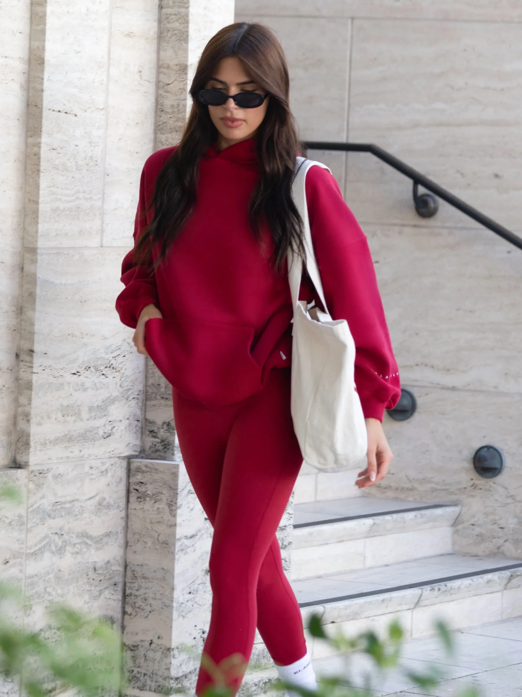 Isabel Oversized Hoodie - Cherry Red Street Edge Wolf like