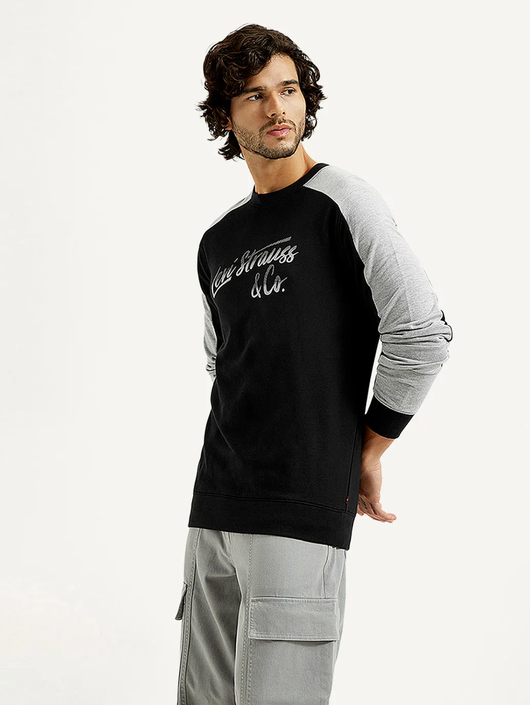 Weekend Outfit Men's Printed Round Neck Sweatshirt