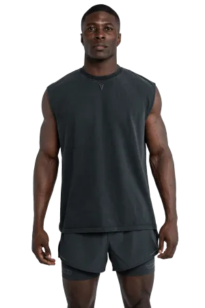 Flexible Boning Holiday Style Race ready SLEEVELESS T-SHIRT - Gray Vintage