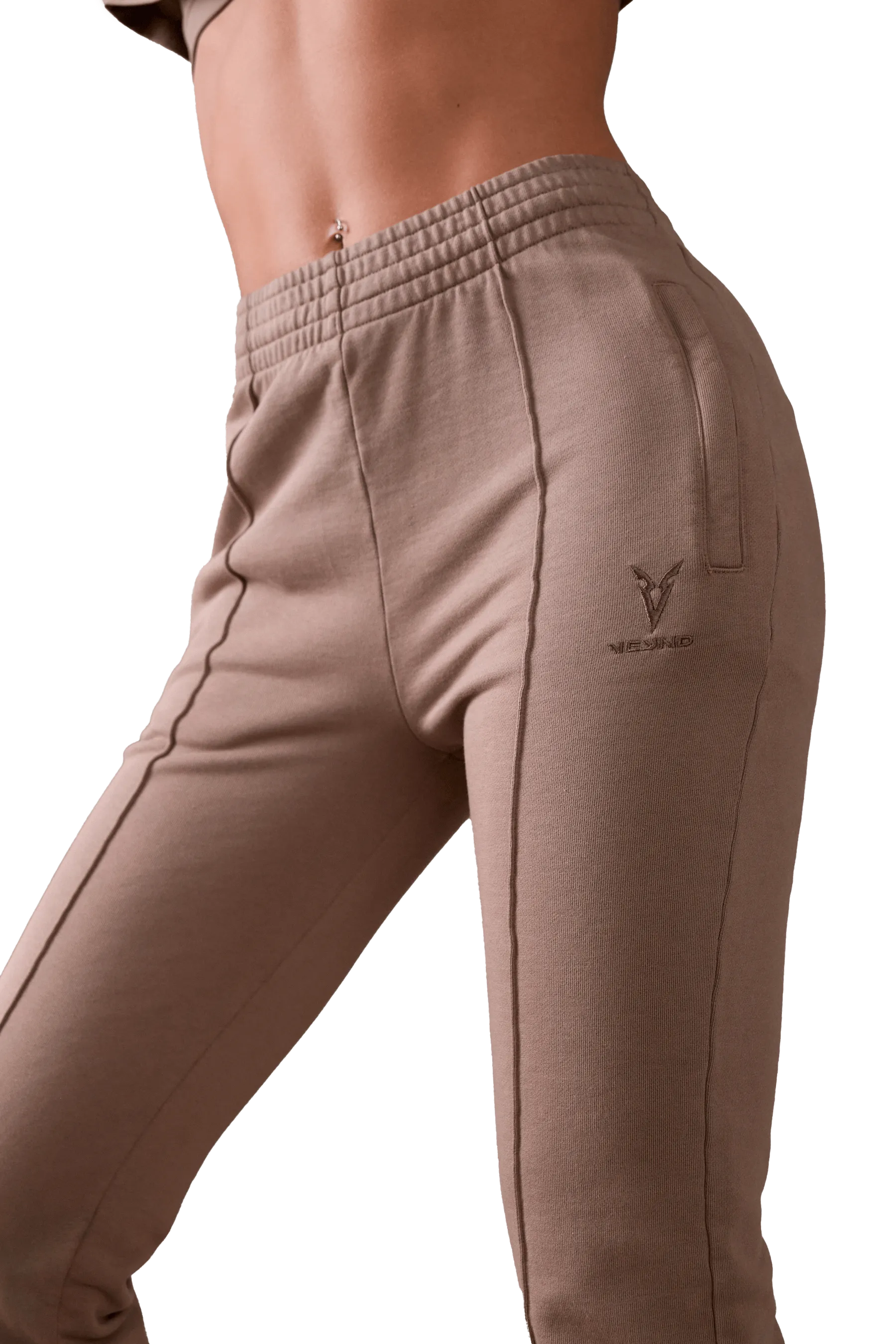 FLARED JOGGERS - Tan EcoFriendlyMaterial Chilly Weather Comfort
