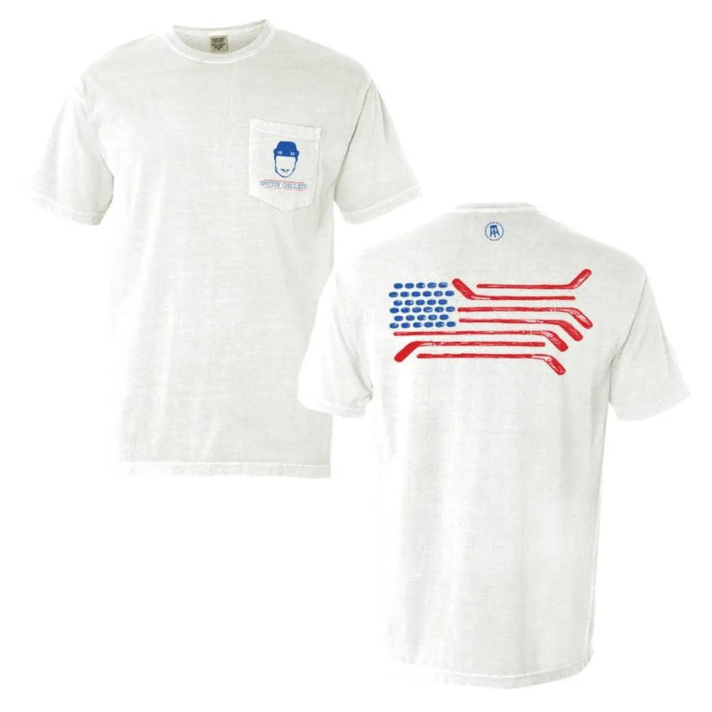 Spittin Chiclets Flag Pocket Tee Slim Fit Cut Fashionable Piece