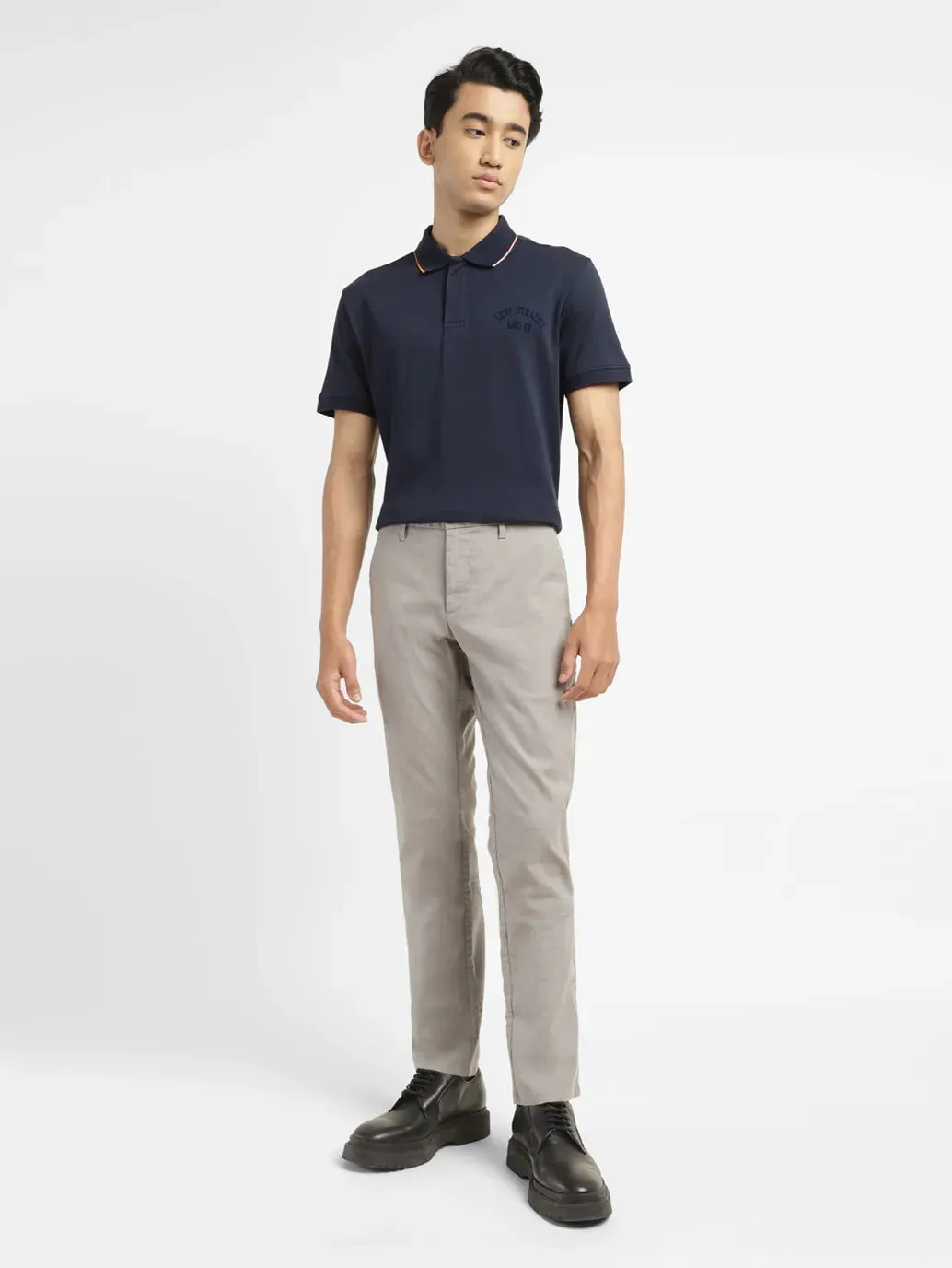 Men's Solid Slim Fit Polo T-shirt Micro Perforated Fabric