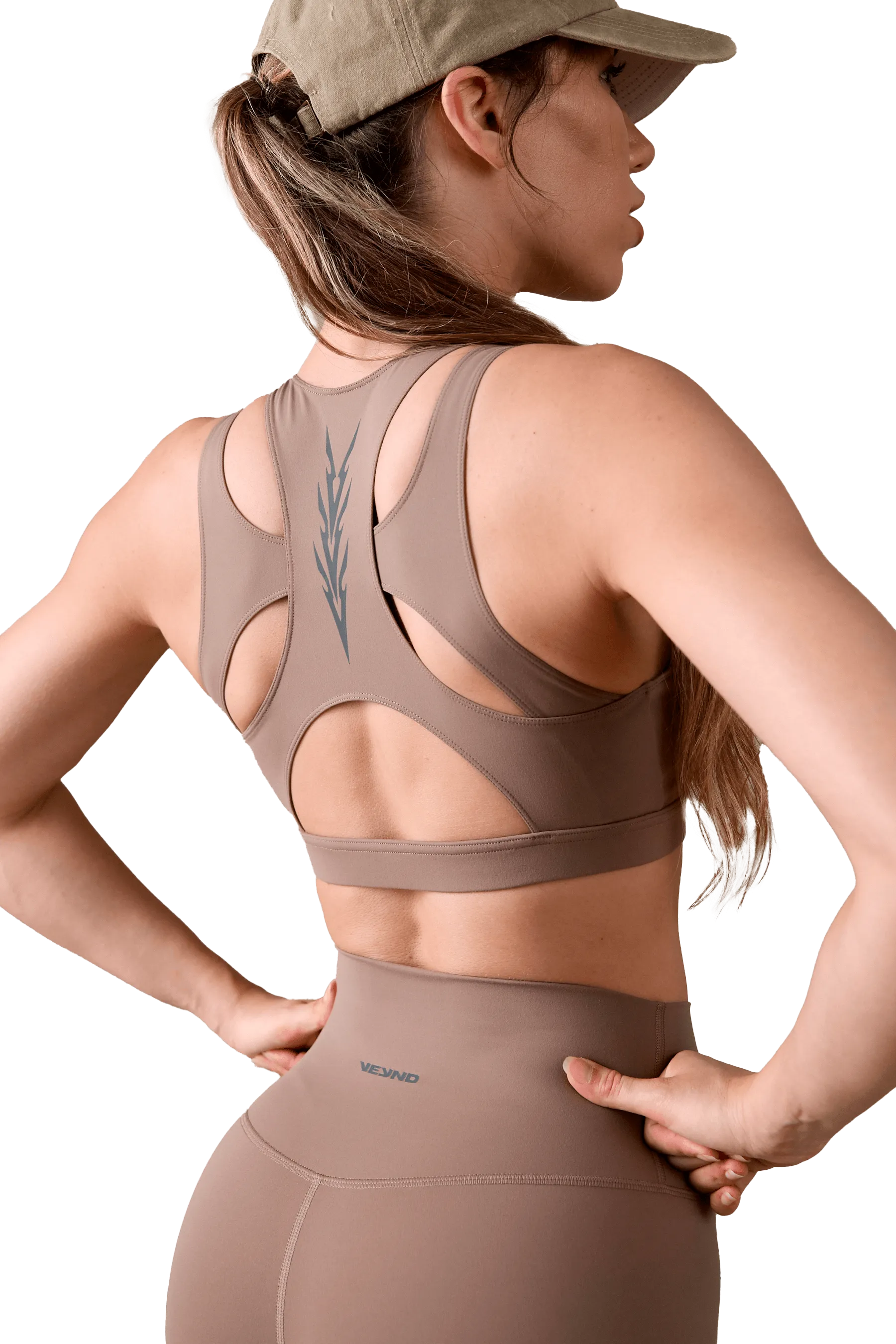 SPORTS BRA CUT OUT - Tan Matching set seams