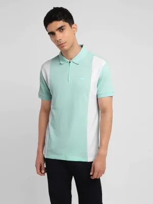 Contrast Trim Detail Men's Colorblock Slim Fit Polo T-shirt