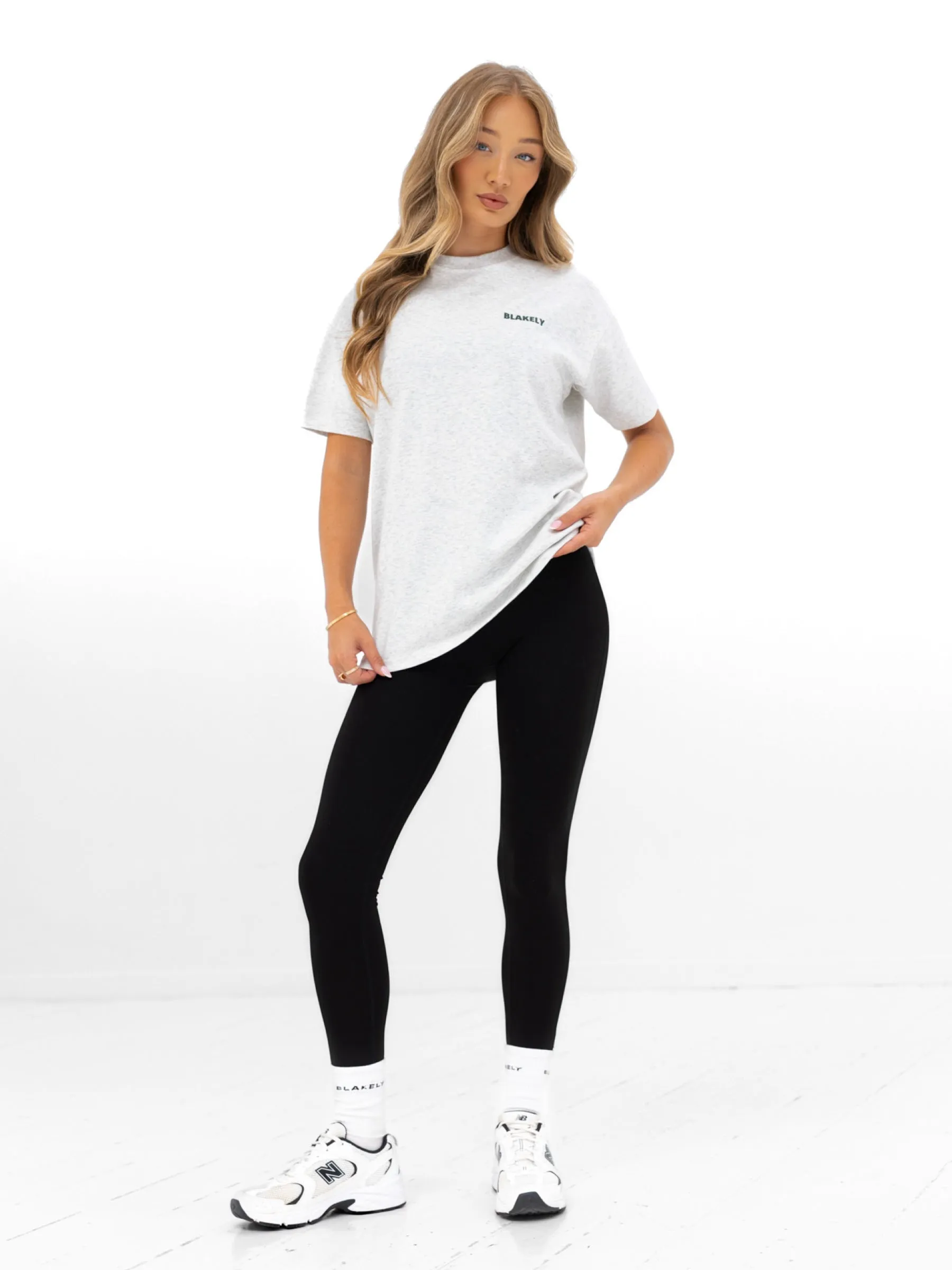 slim fit Amelie Oversized T-Shirt - Marl Grey