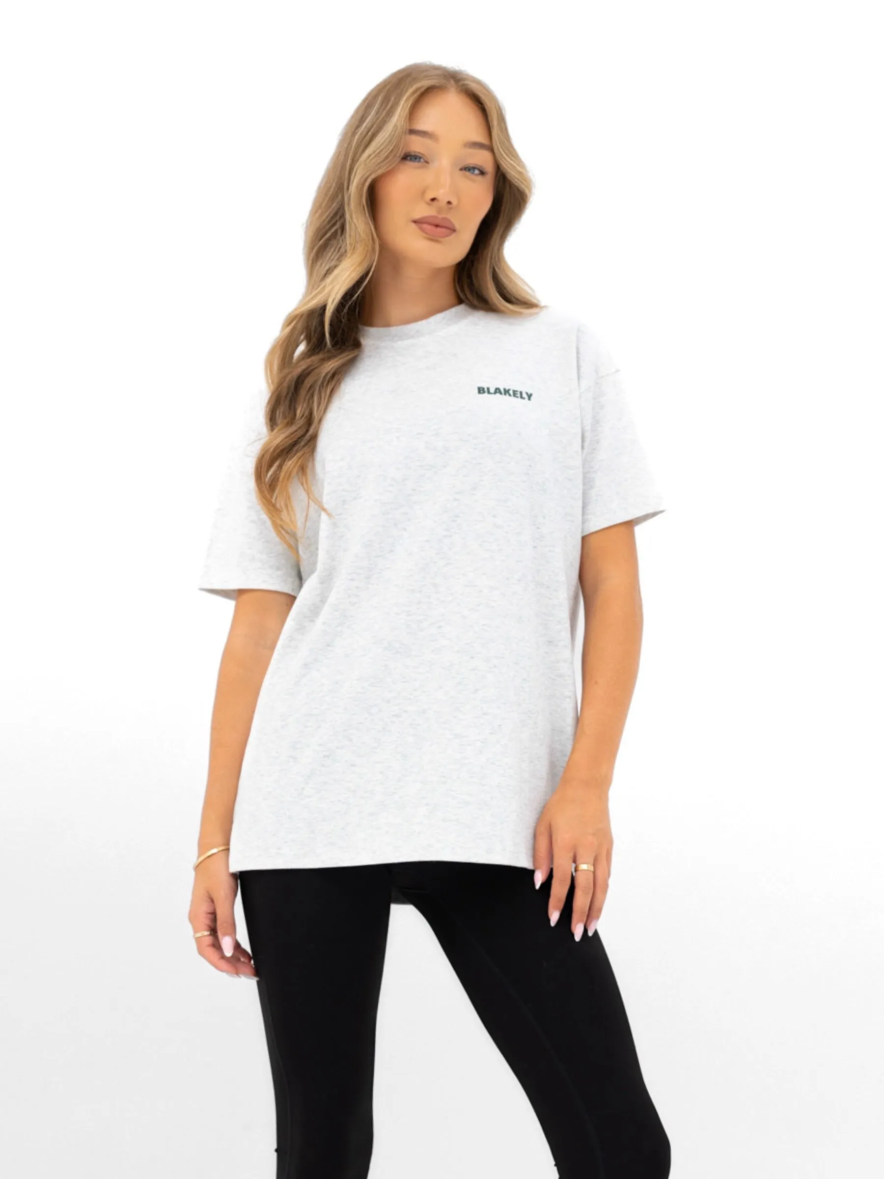 Amelie Oversized T-Shirt - Marl Grey soft look Timeless Look