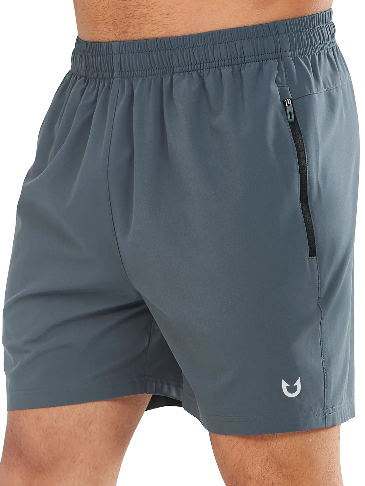 Men's 5 inch Workout Gym Stretch Shorts Lightweight with Zipper Pocket Sun Ready Quick Release Fastener