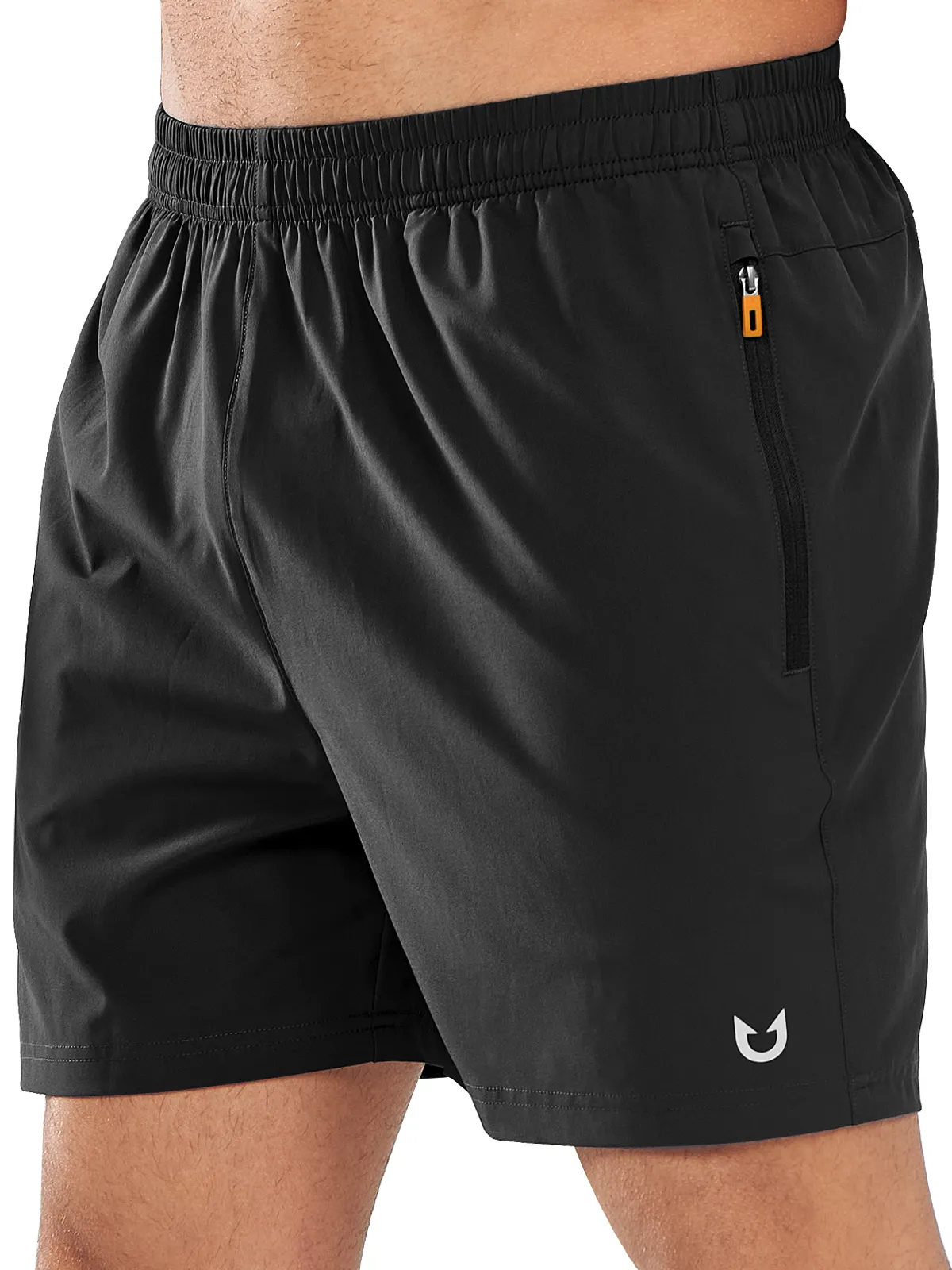 Men's 5 inch Workout Gym Stretch Shorts Lightweight with Zipper Pocket Relaxed Cut