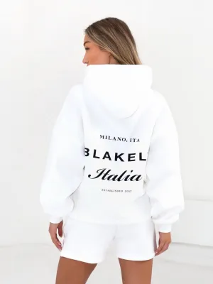 Chiffon details Golf Apparel Italia Oversized Hoodie - Flat White
