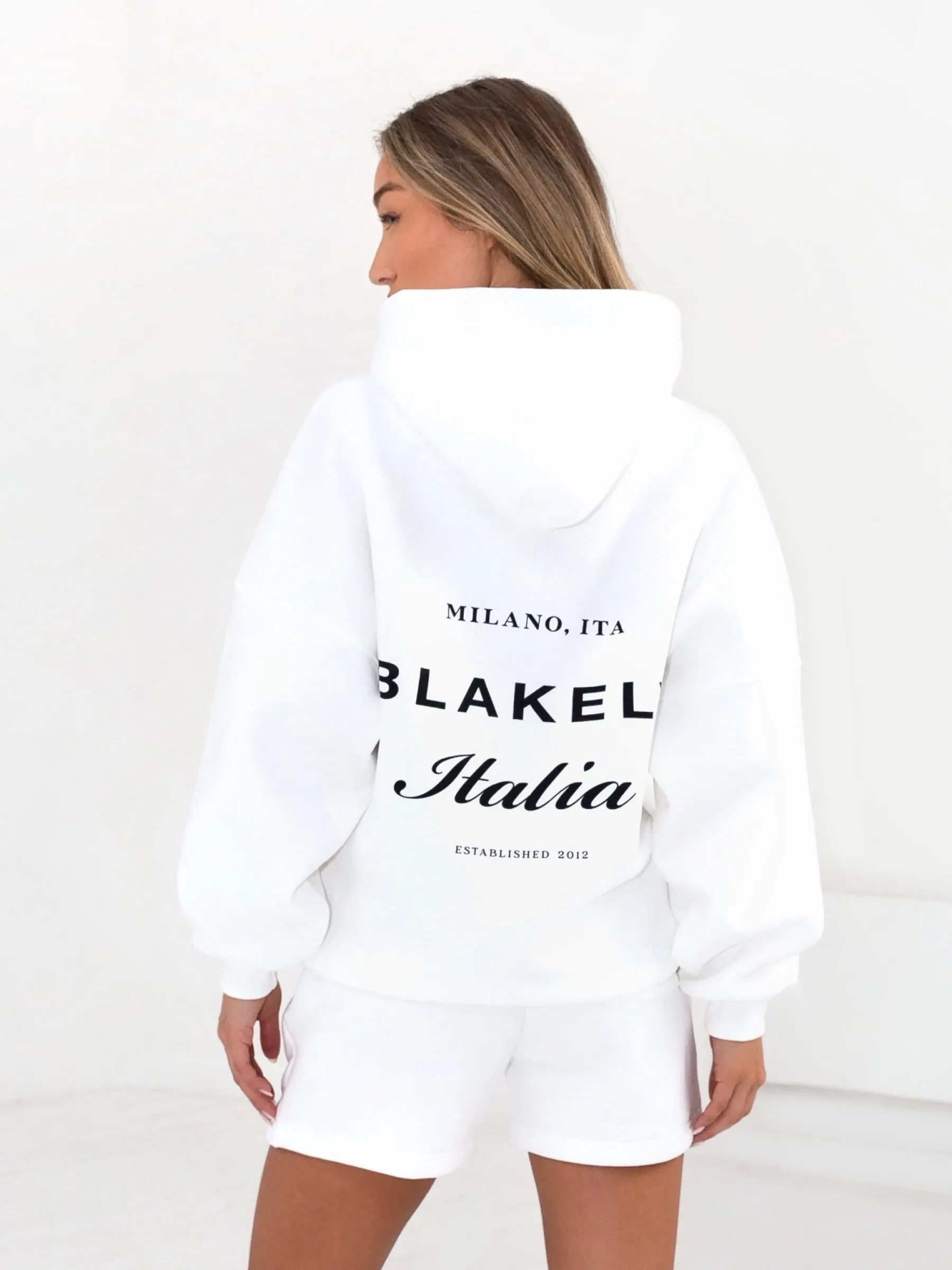 Chiffon details Golf Apparel Italia Oversized Hoodie - Flat White