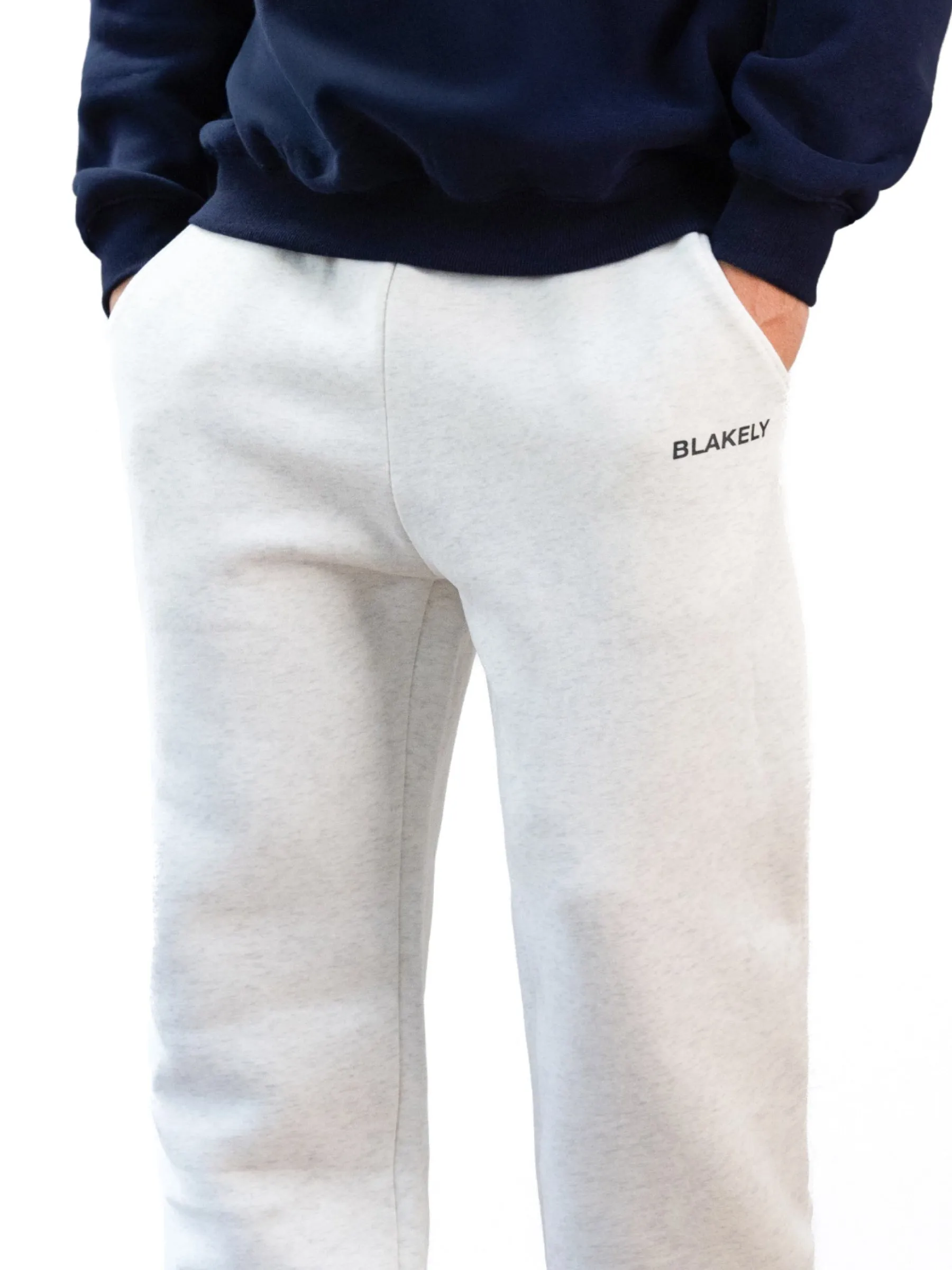 Italic Relaxed Sweatpants - Marl White Flexible Motion Flexible Fabric