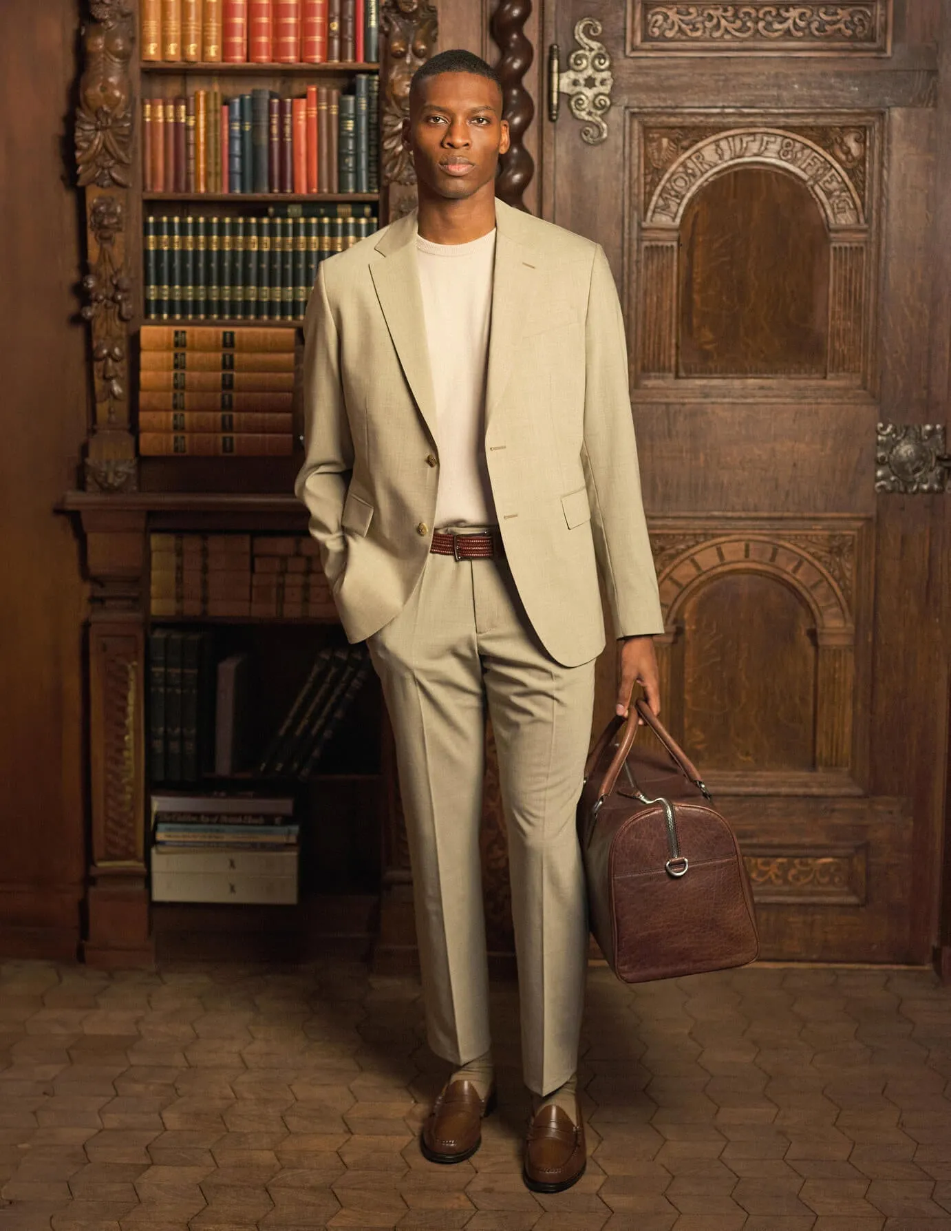 Tech Wool Suit Pants Regular Sand MultiPocketSystem
