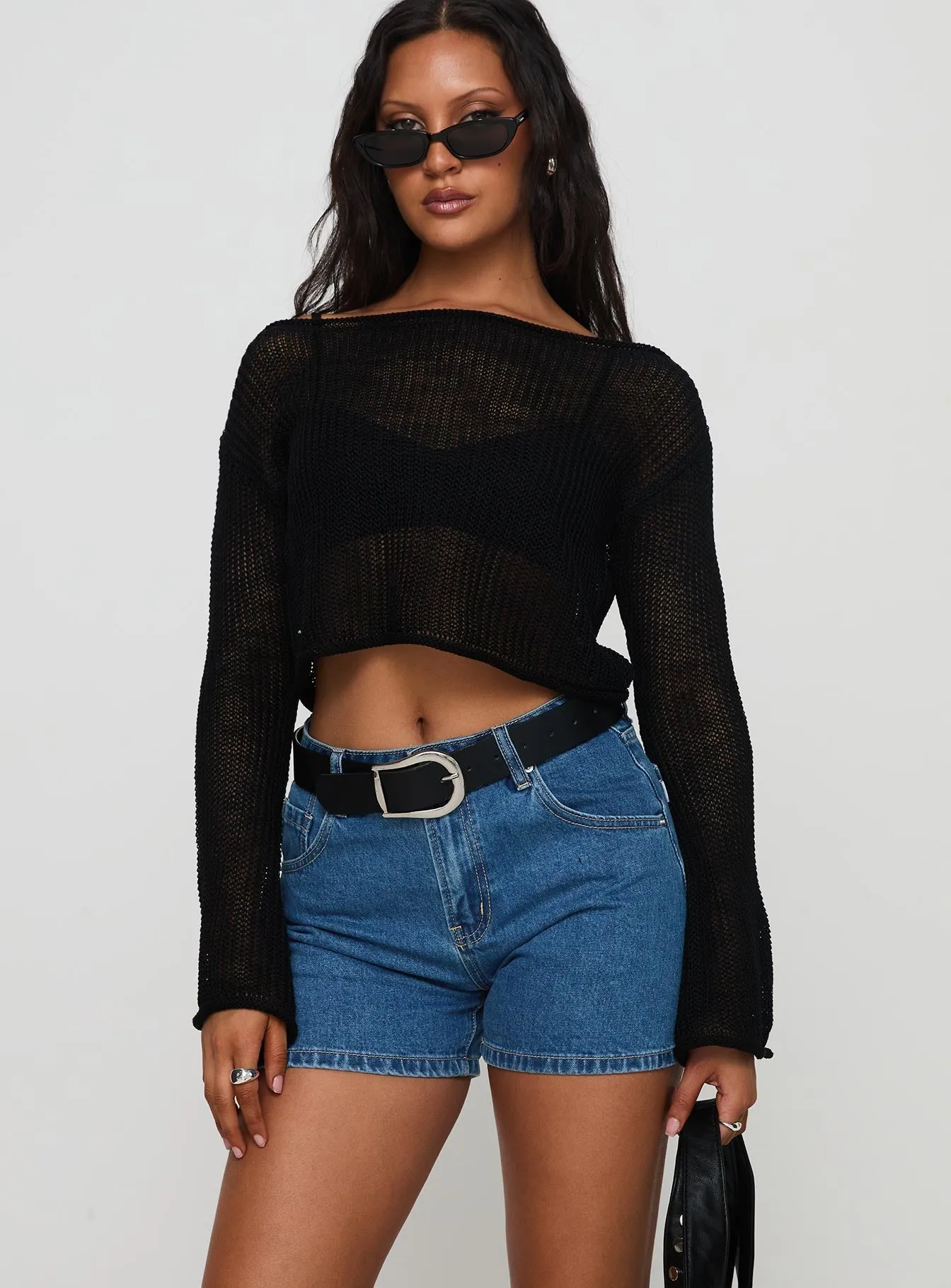 Queen Glow Saldana Shorts Mid Blue Denim
