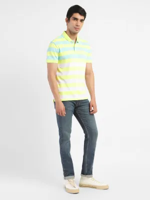 Men's Colorblock Polo T-shirt Yellow Weekend Outing Spring Summer