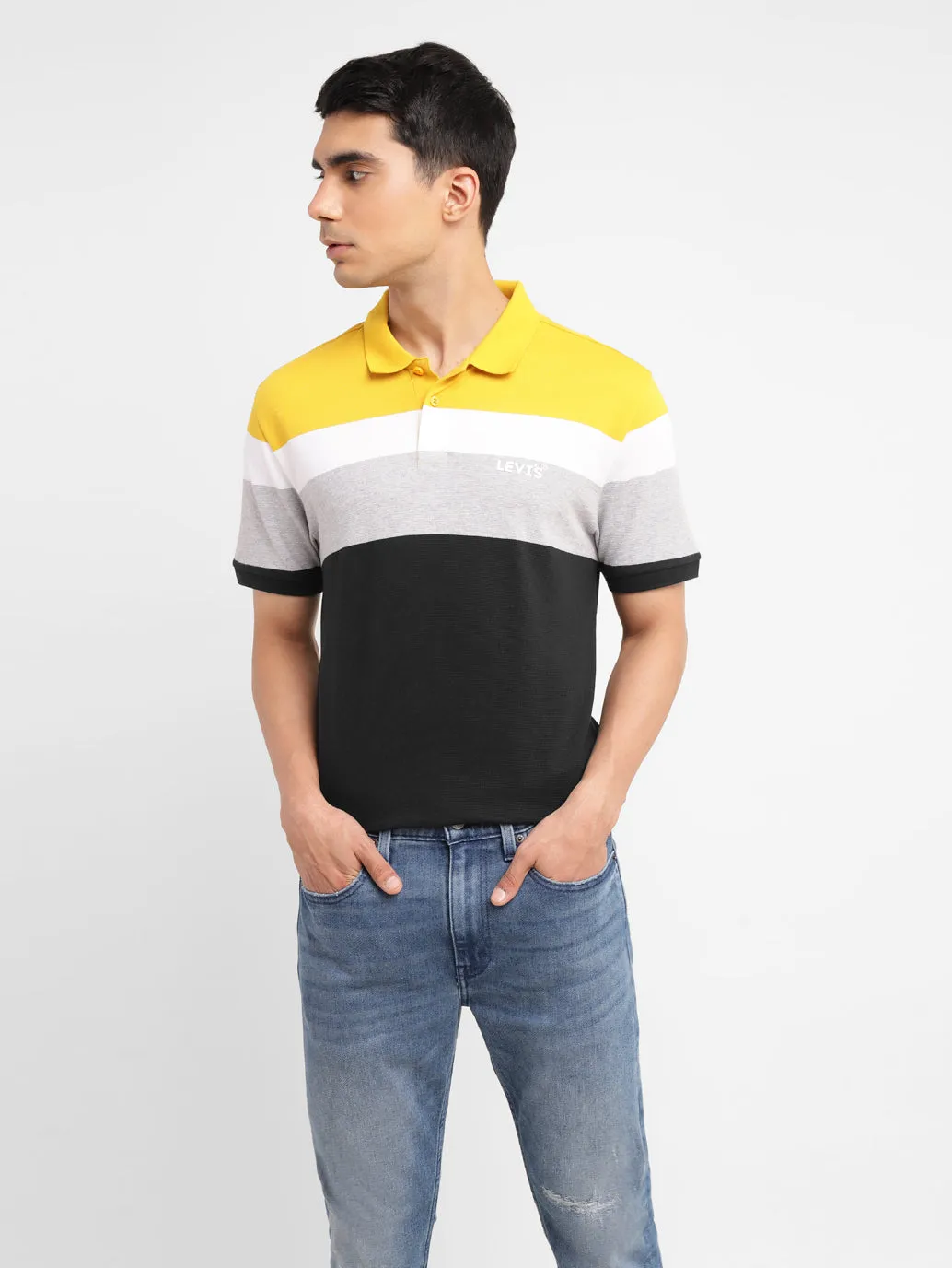 Men's Colorblock Slim Fit Polo T-shirt Smart Office