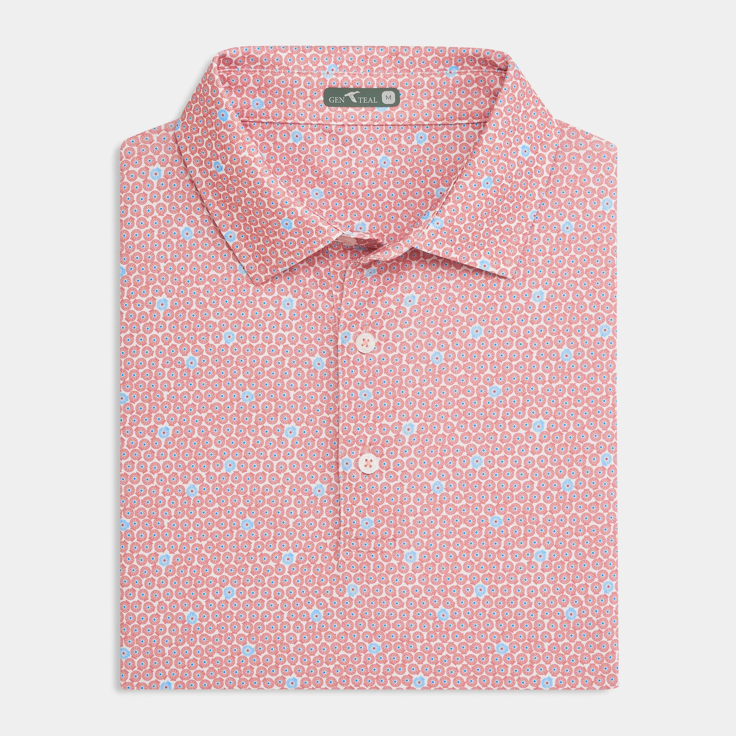 Summer Party Reels Printed Performance Polo