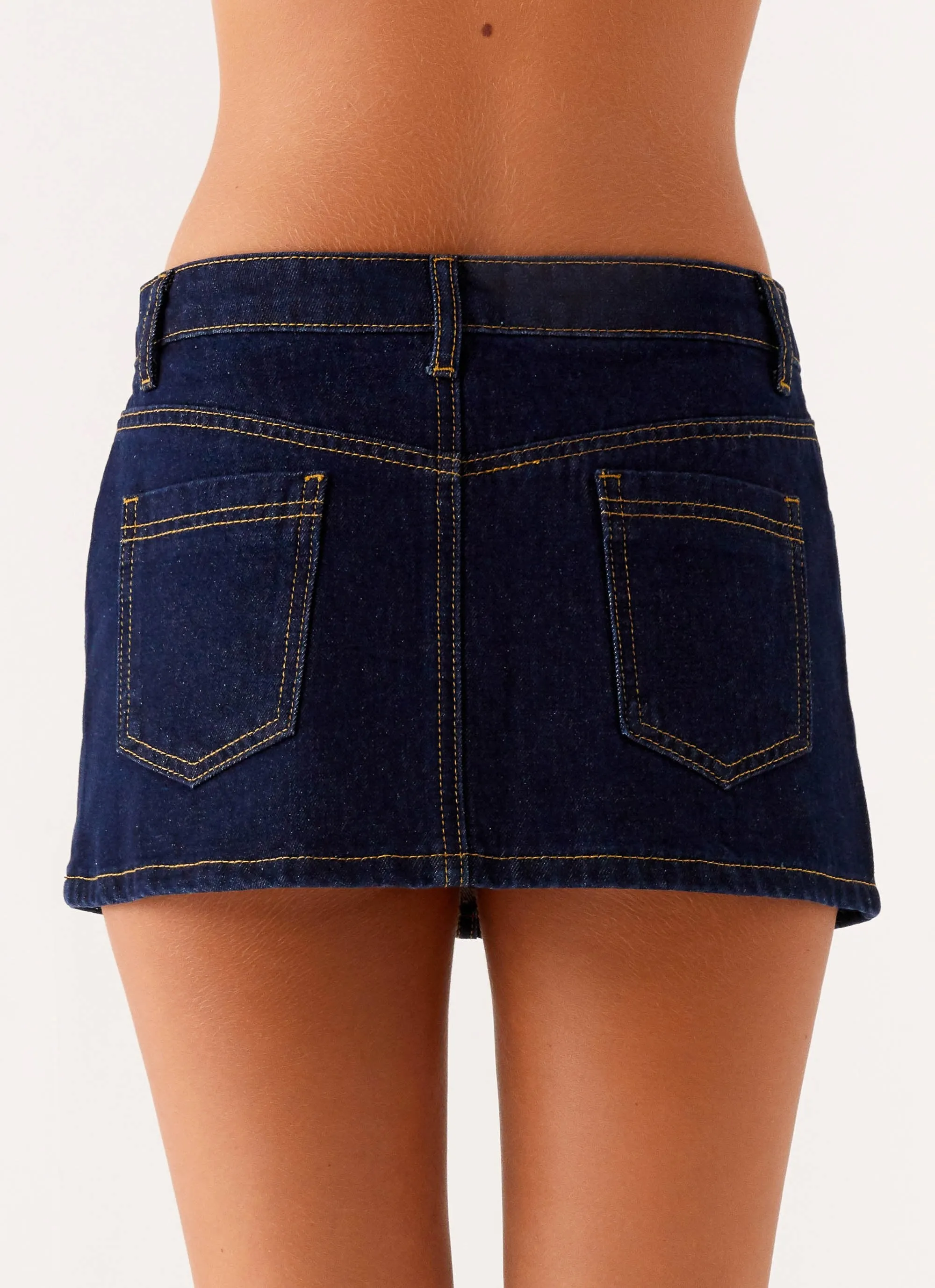 Maysa Low Rise Mini Skirt - Indigo Grace Soft