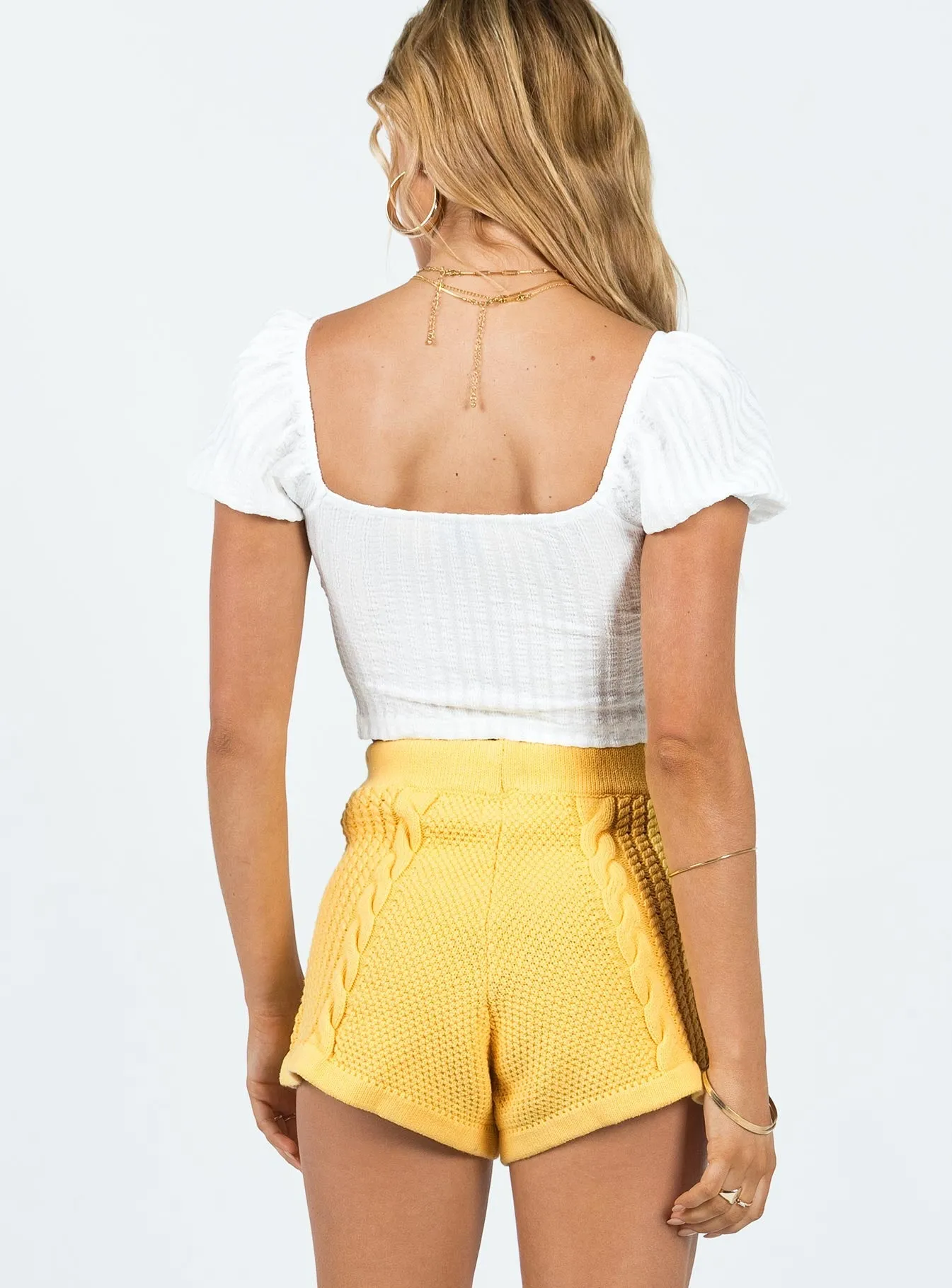 River Core Finula Knit Shorts Yellow