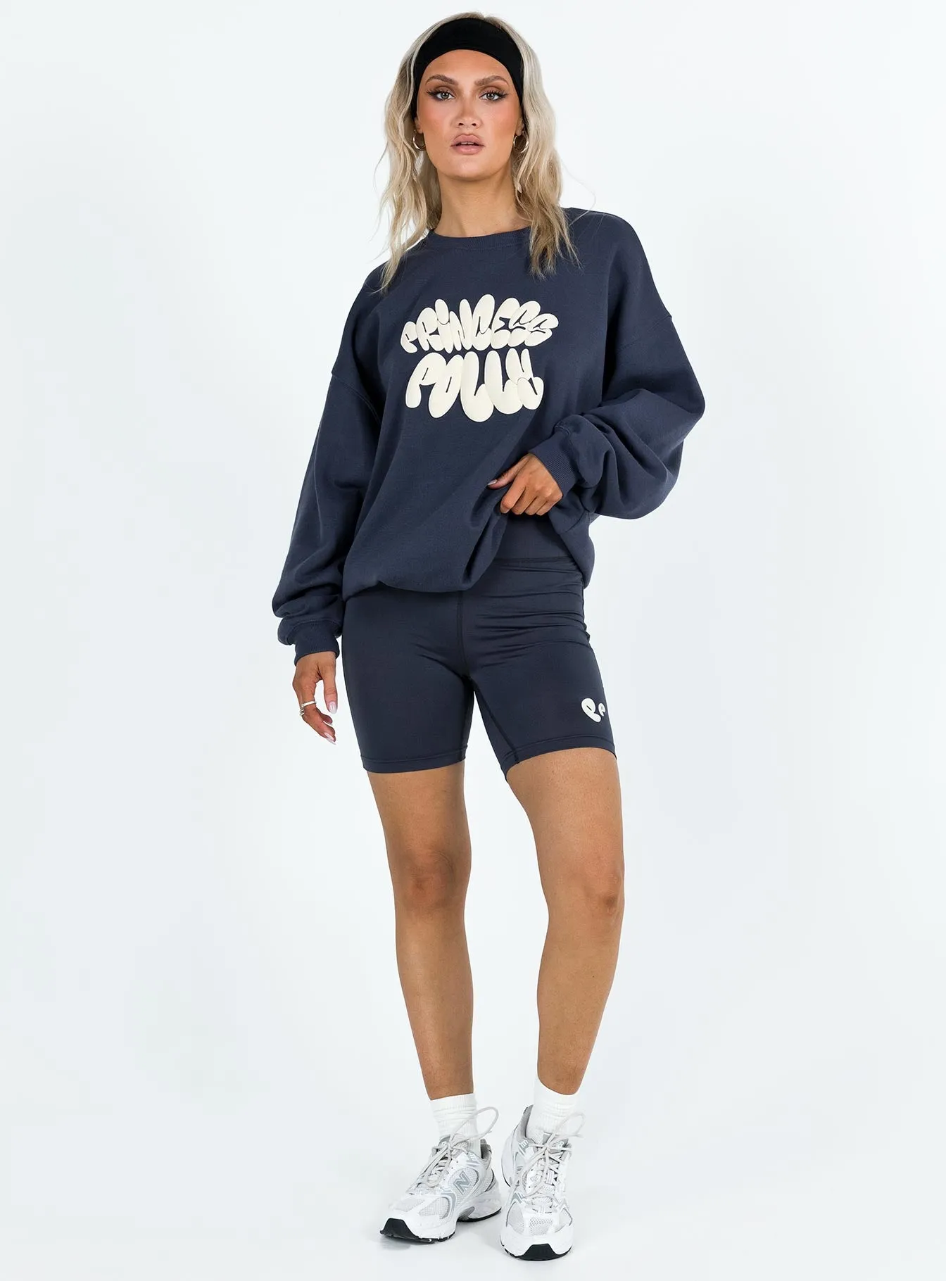 Princess Polly Bike Shorts Bubble Text Slate Water Soul Zen Glow