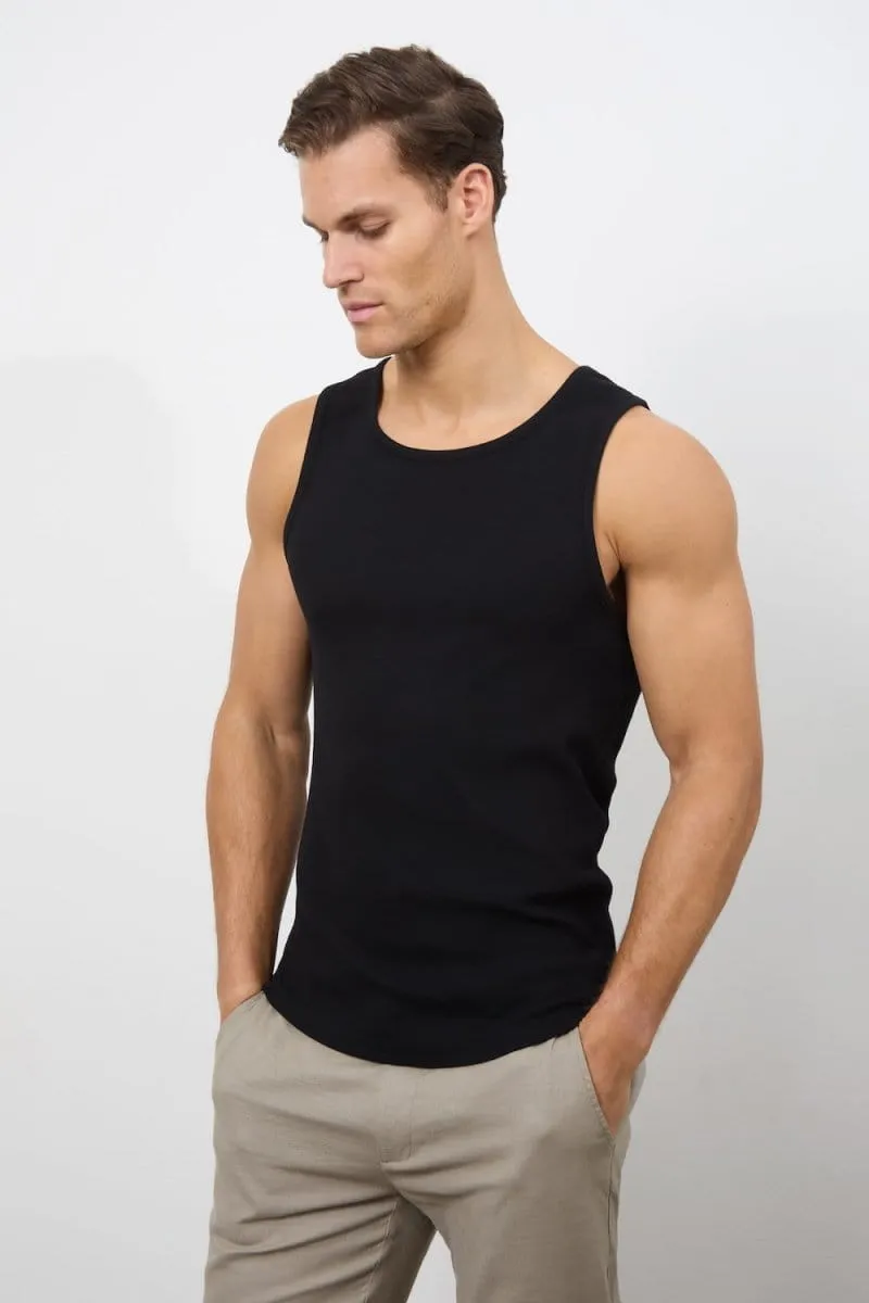 Active Trend Look Ribbed Tank Top in Black