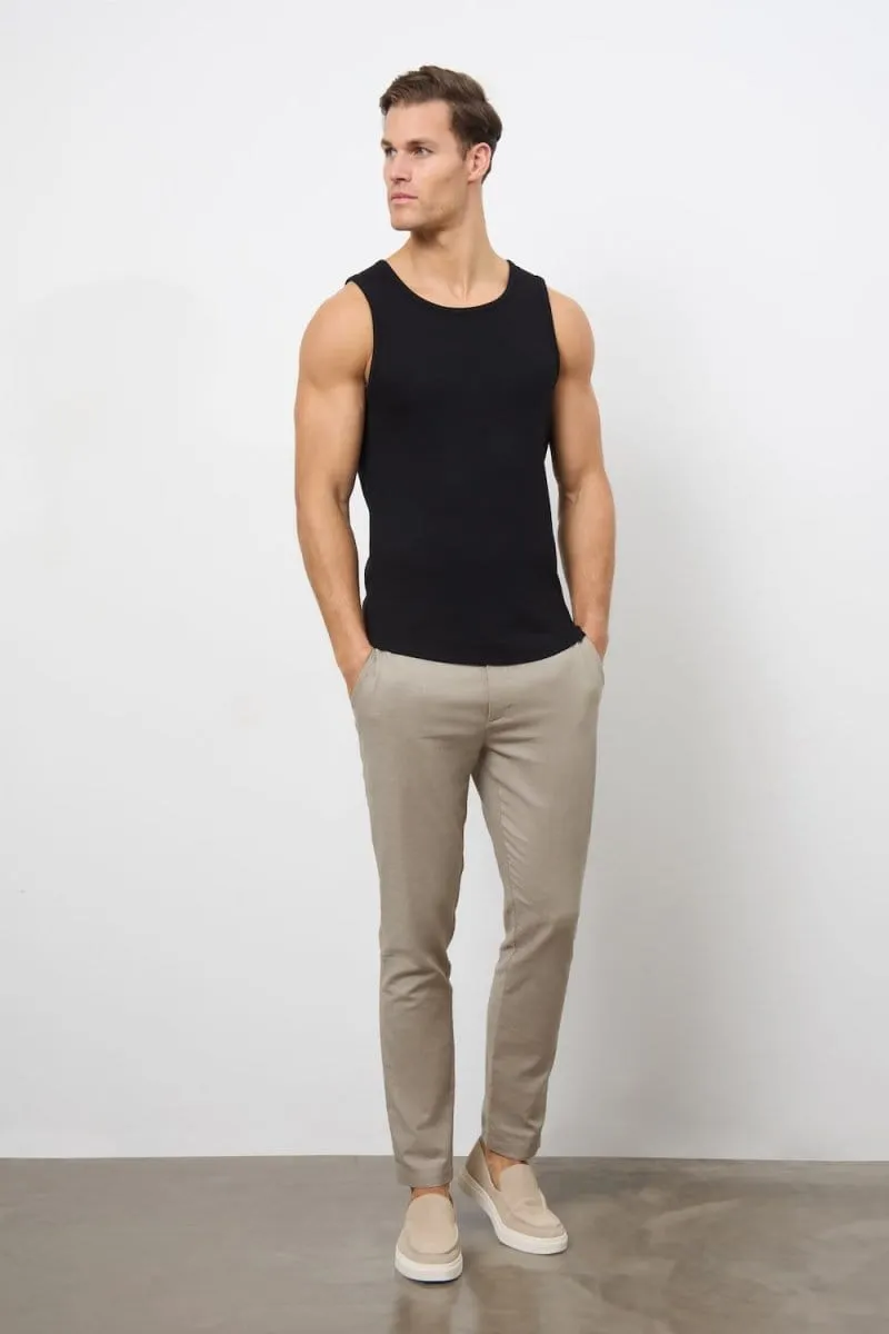 Relaxed fit wear Ribbed Tank Top in Black