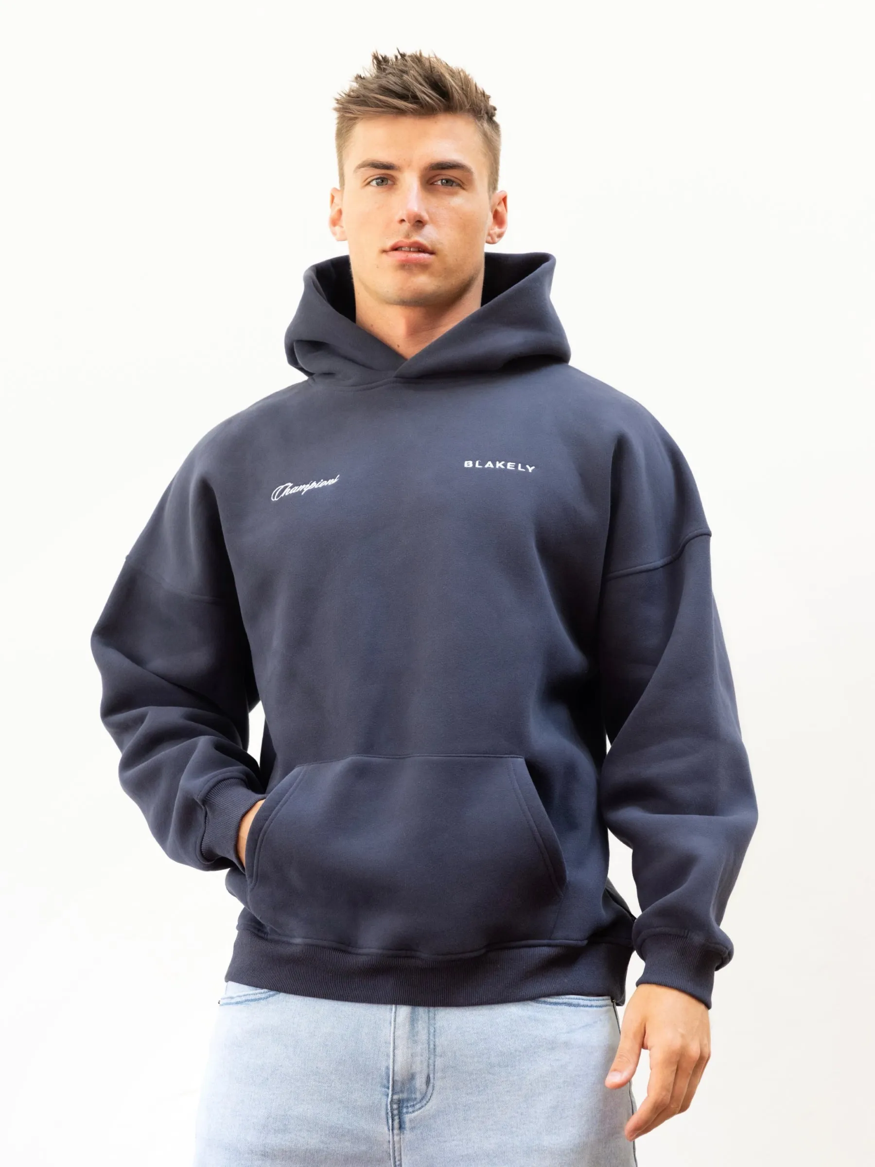 full zip Eco Friendly Champions Legacy Relaxed Hoodie - True Navy