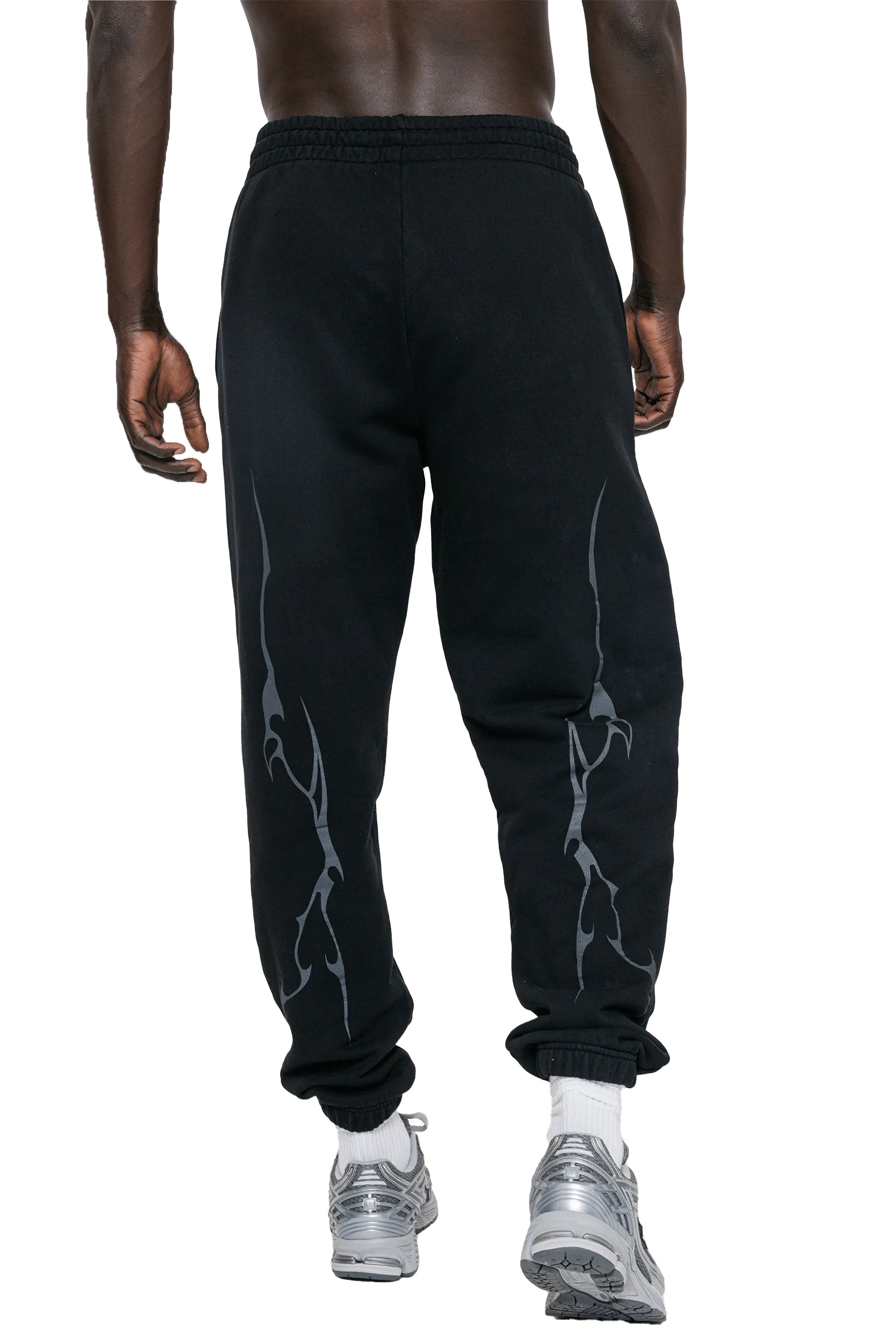JOGGERS GRAY VEINS GRAPHIC - Black Lightweight Fabric
