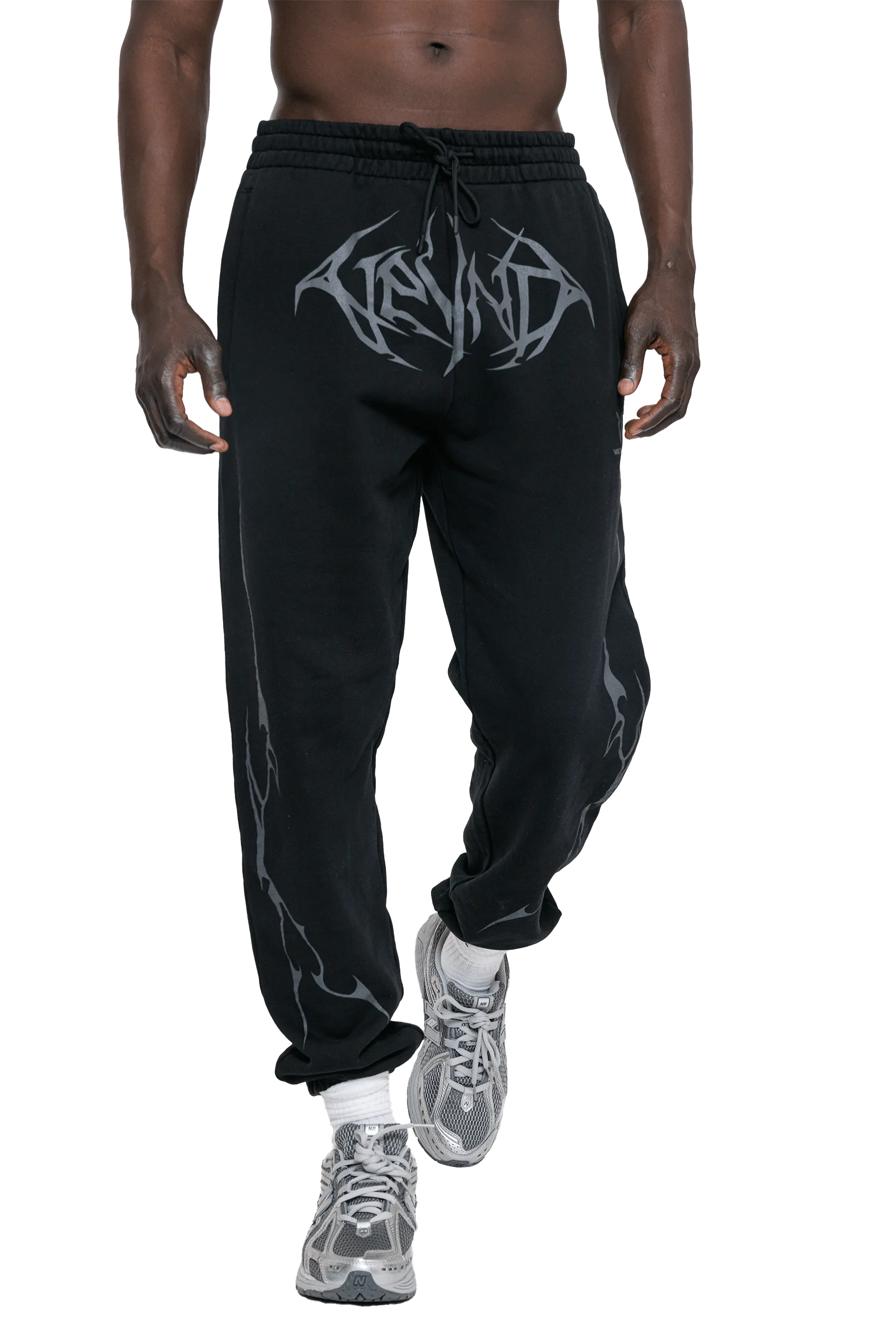 Seamless Technology DurableBartack JOGGERS GRAY VEINS GRAPHIC - Black