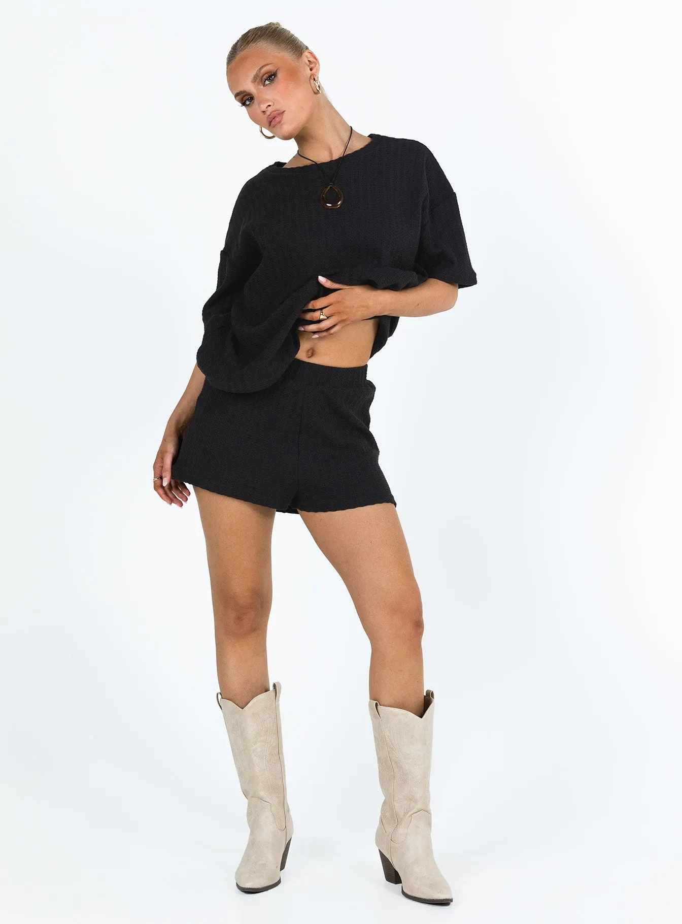HypoallergenicMaterial Cammie Knit Set Black